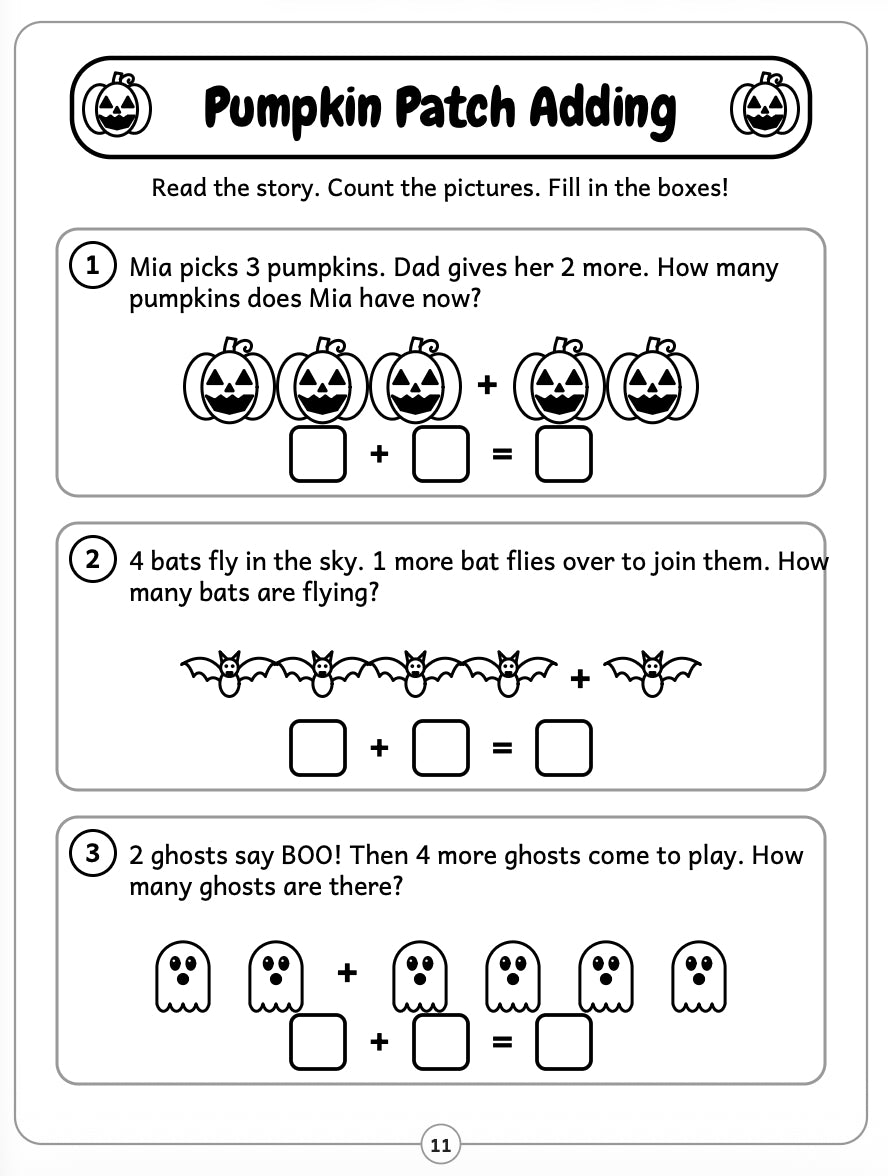 My Halloween Activity Book for Kids Ages 4-6: Coloring Pages, Math, Phonics, Word Search, Mazes & Puzzles | Fun Preschool & Kindergarten Halloween Workbook