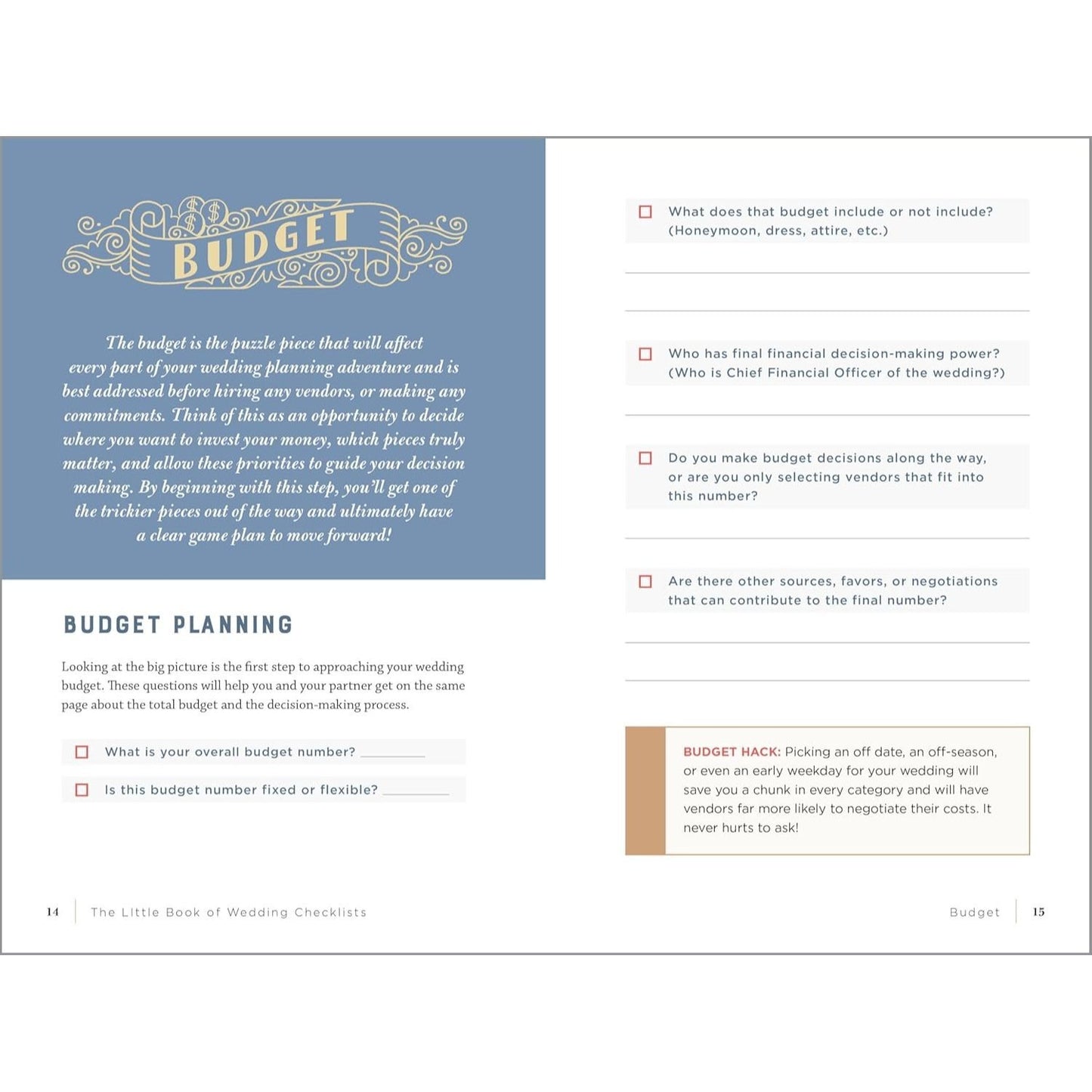 The Little Book of Wedding Checklists: All the Lists and Tips You Need to Plan the Big Day (Spiral Bound)