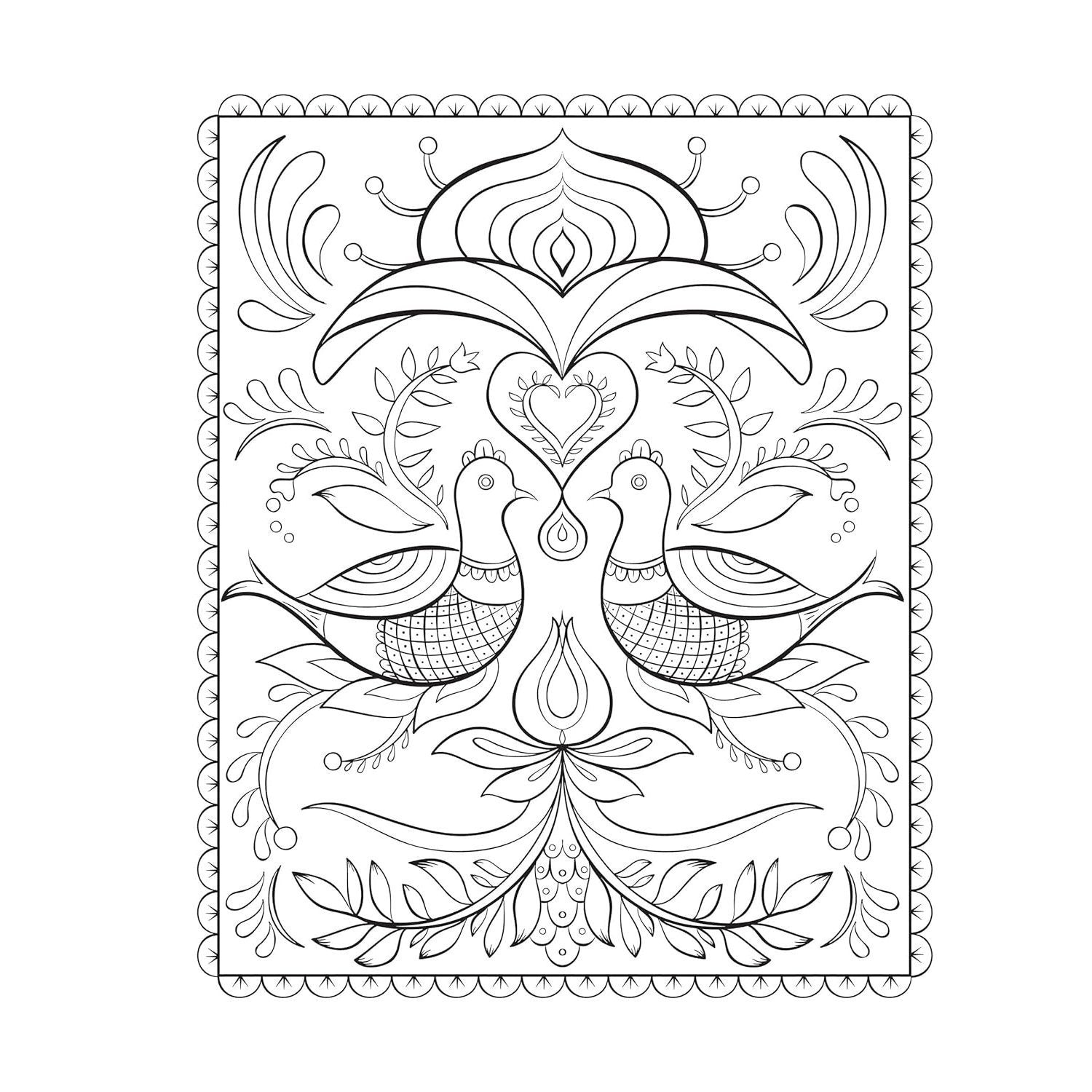 Creative Haven Scandinavian Folk Art Coloring Book