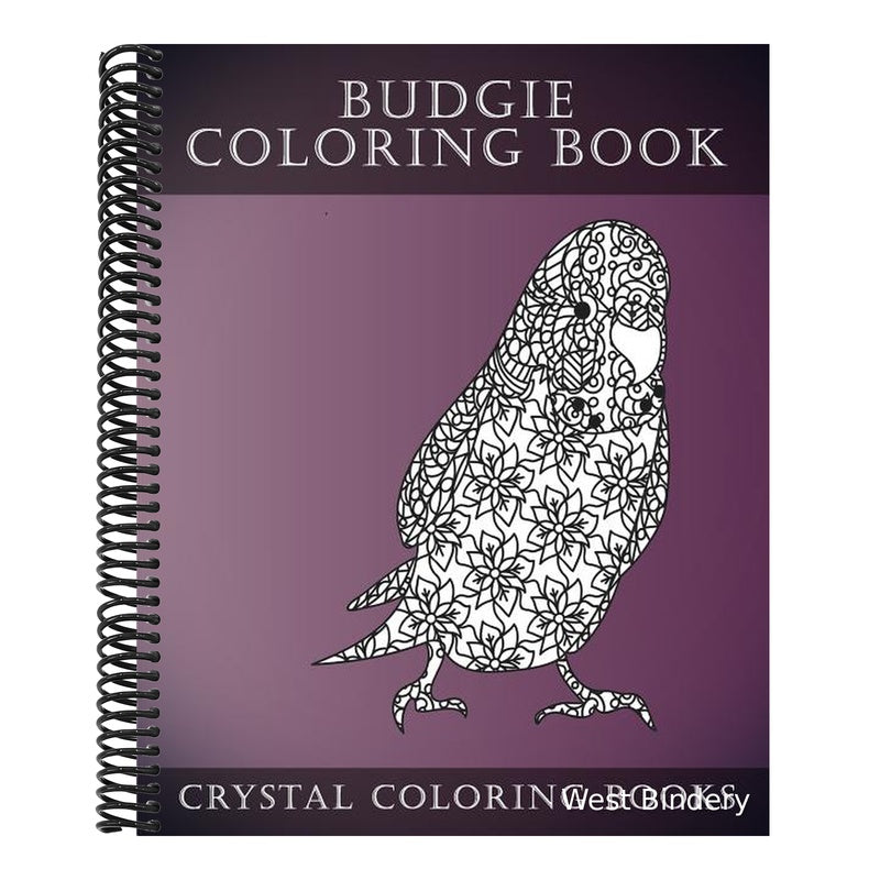 Budgie Coloring Book For Adults: 30 Hand drawn Doodle and Folk Art Style Budgerigar Coloring Pages.