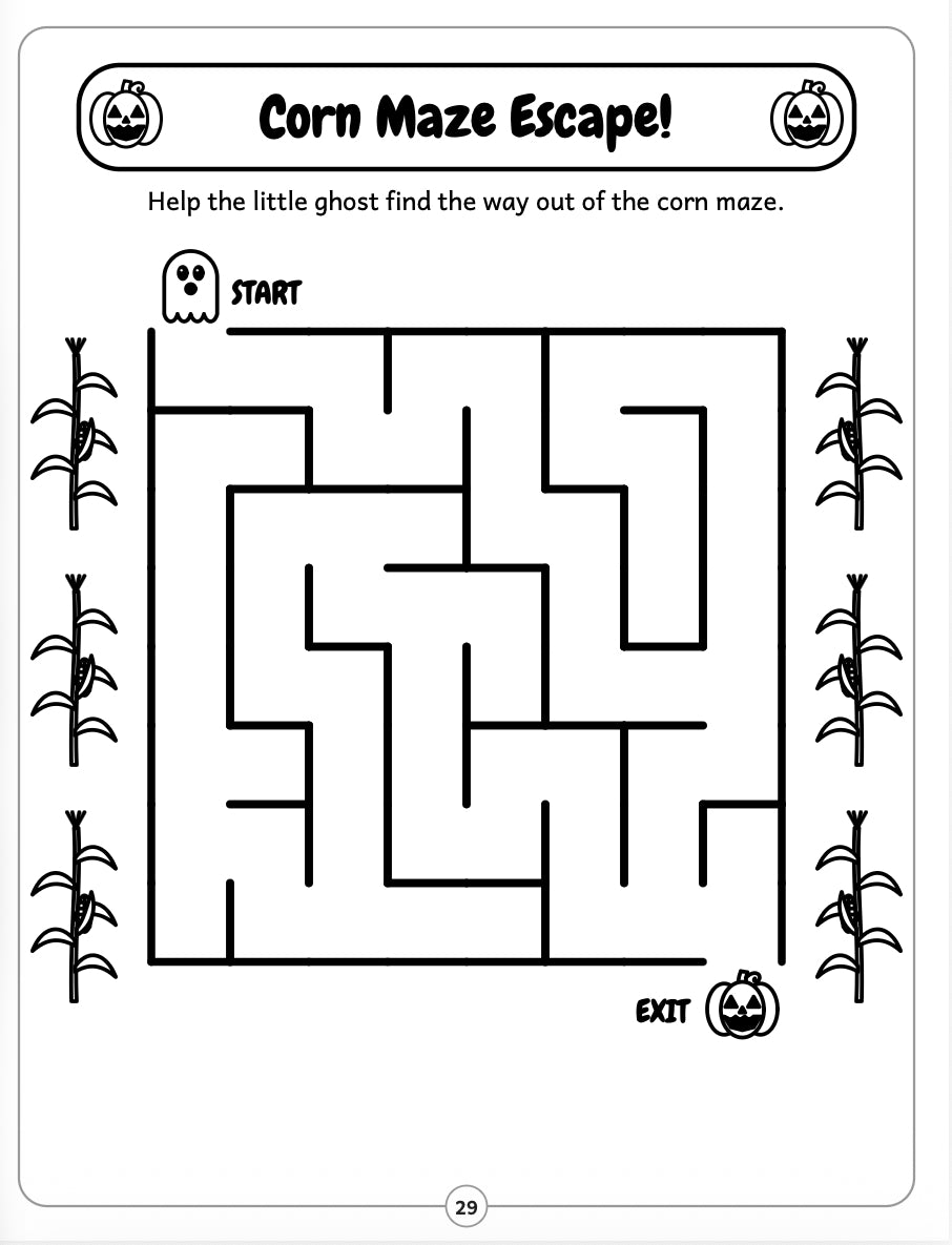 My Halloween Activity Book for Kids Ages 4-6: Coloring Pages, Math, Phonics, Word Search, Mazes & Puzzles | Fun Preschool & Kindergarten Halloween Workbook