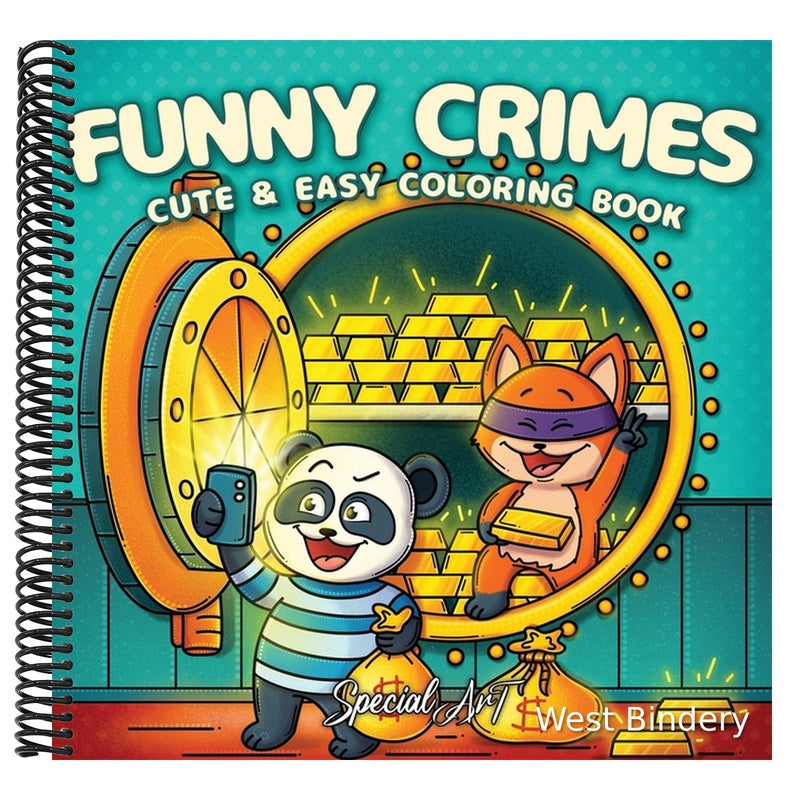 Funny Crimes: A Cozy and Silly Coloring Book for Adults and Teens Featuring 50 Cute and Comical Crime Scenes
