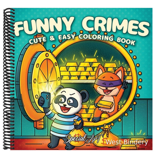 Funny Crimes: A Cozy and Silly Coloring Book for Adults and Teens Featuring 50 Cute and Comical Crime Scenes
