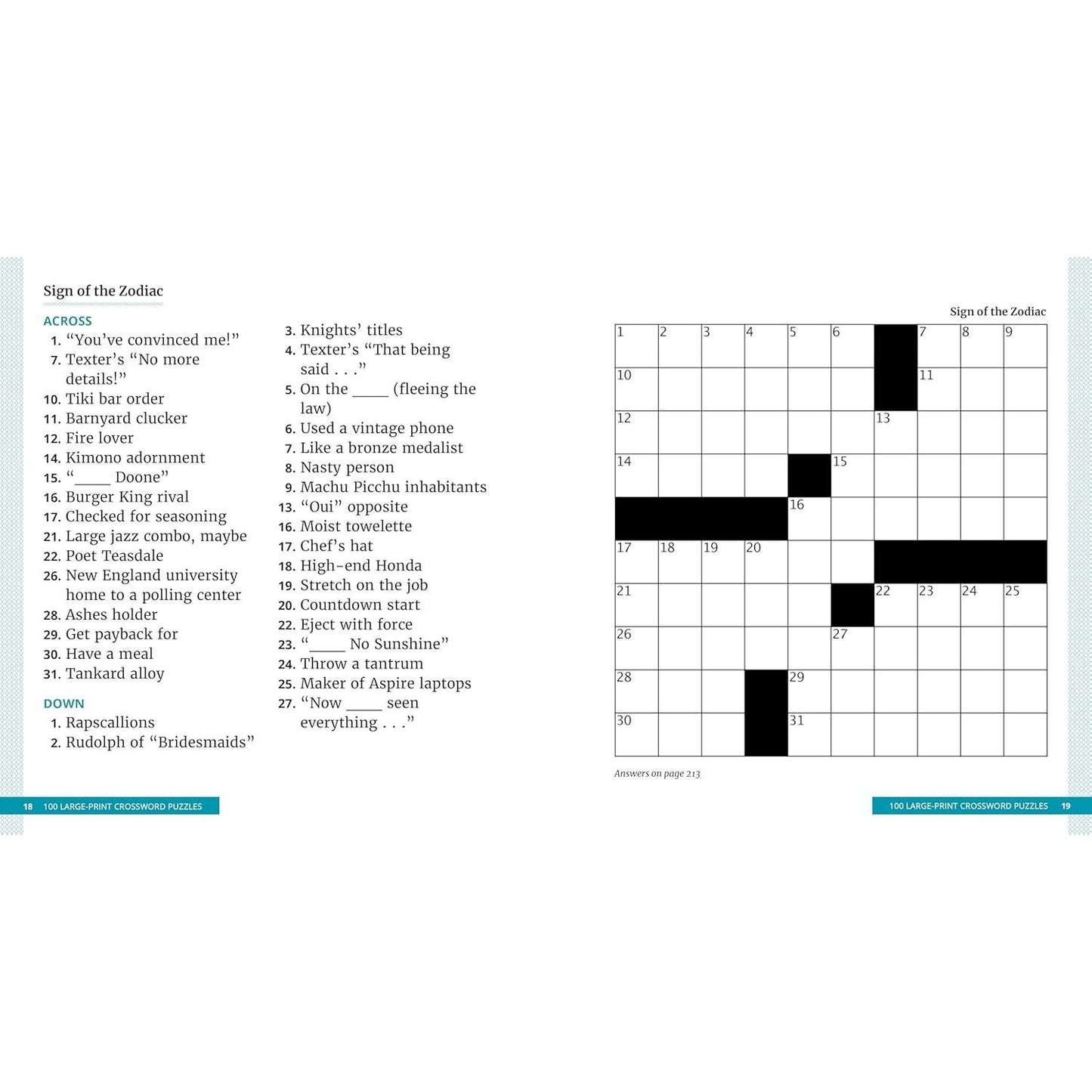 100 Large-Print Crossword Puzzles: Easy Puzzles to Entertain Your Brain (Spiral Bound)