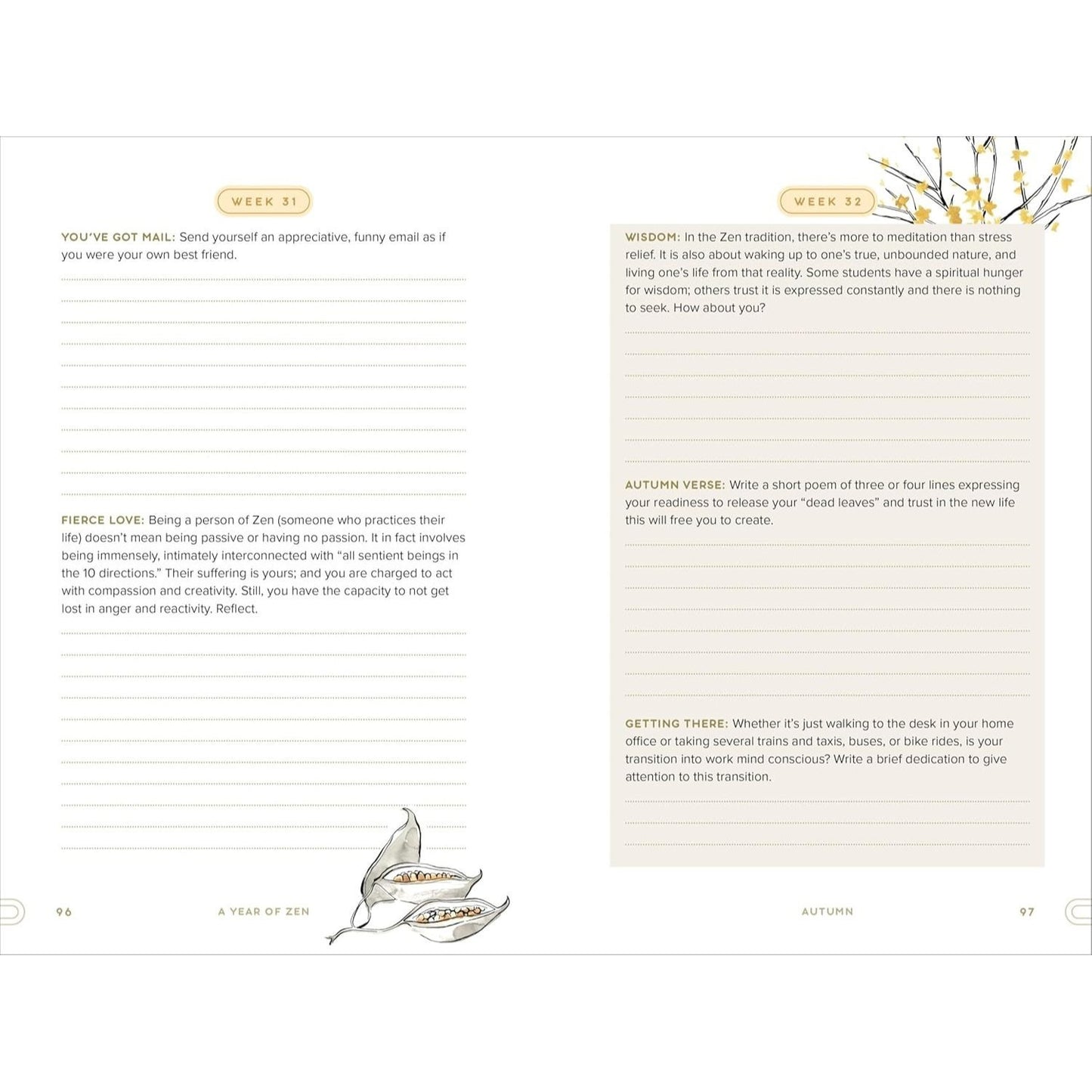 A Year of Zen: A 52-Week Guided Journal (Spiral Bound)