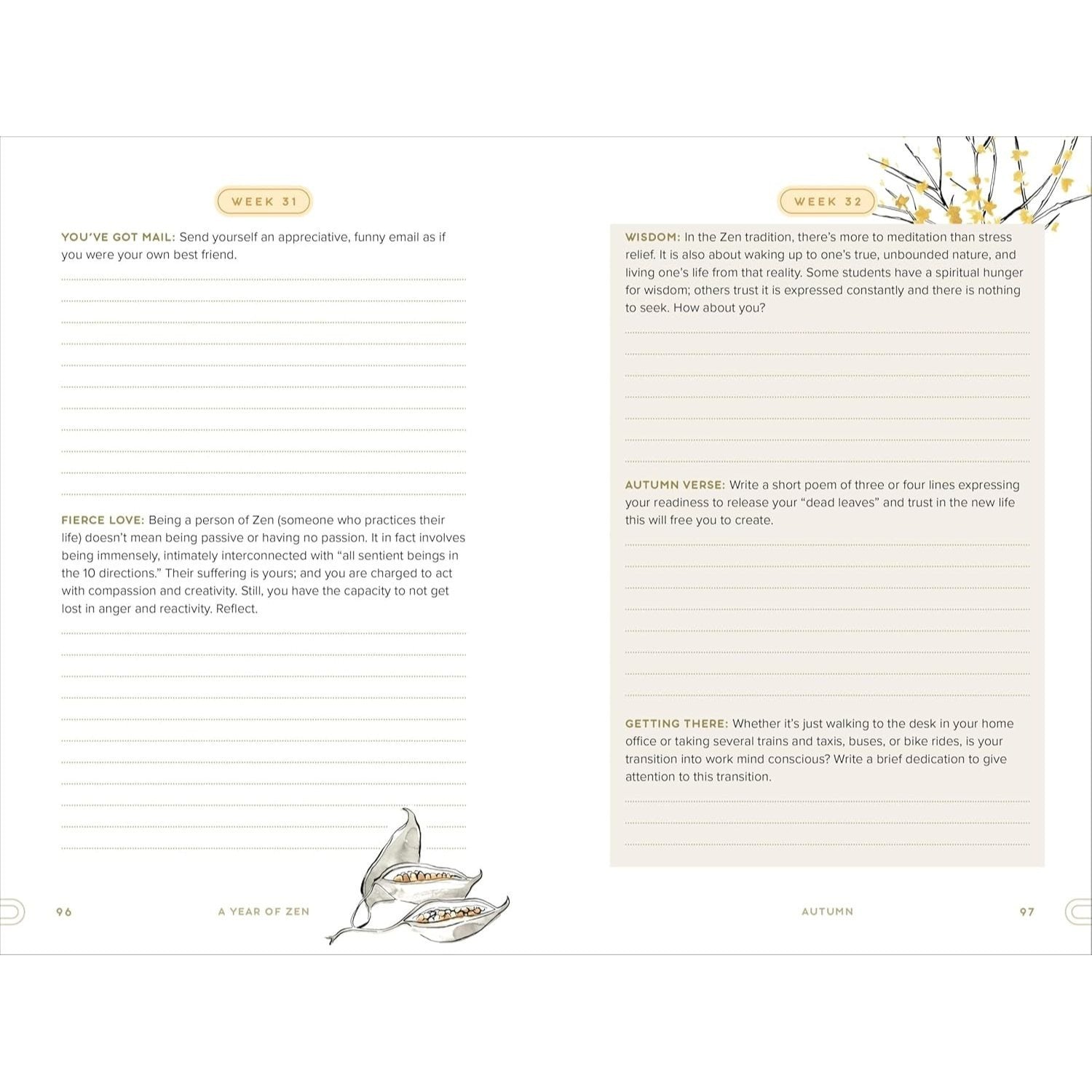 A Year of Zen: A 52-Week Guided Journal (Spiral Bound)