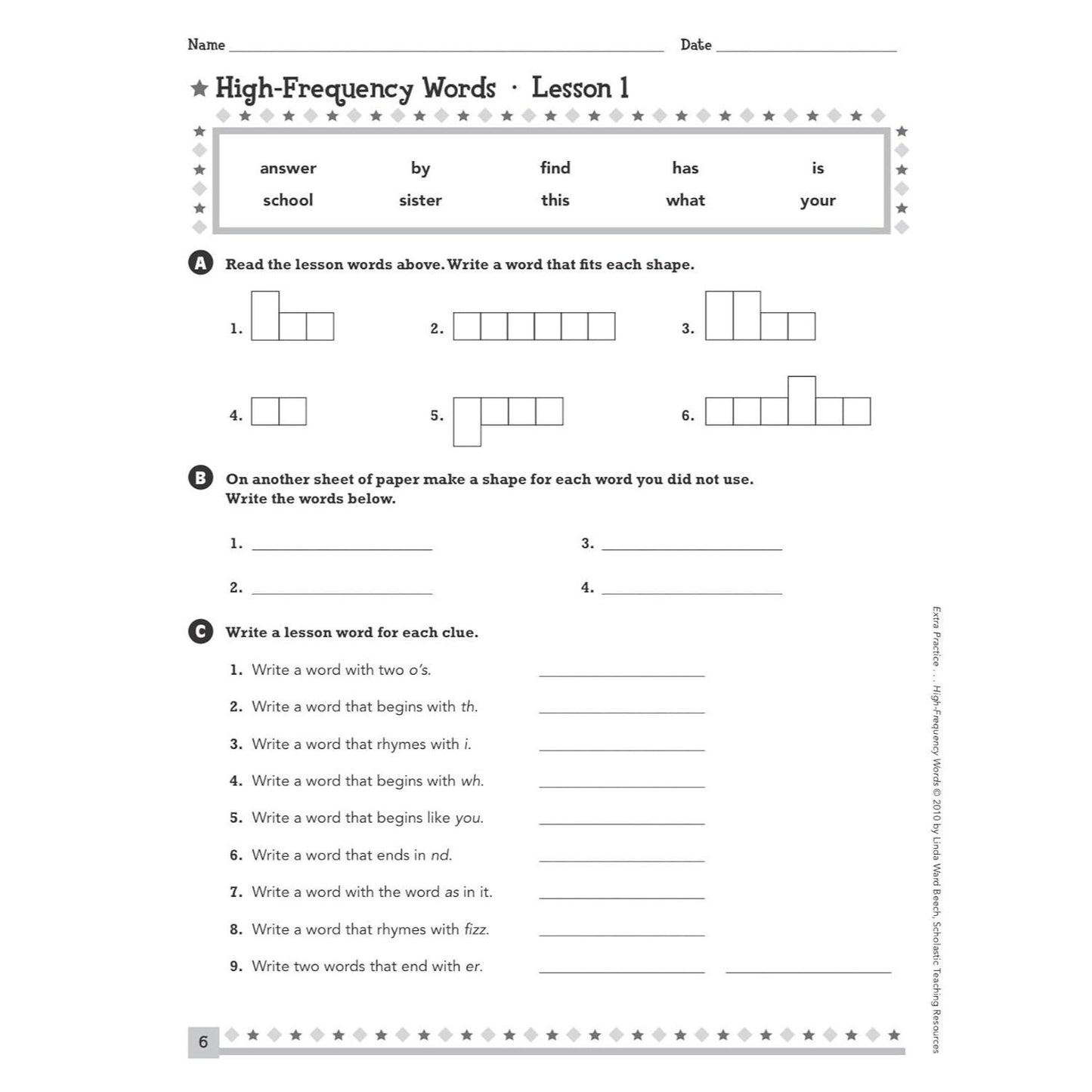 High-Frequency Words, Grades 3-6
