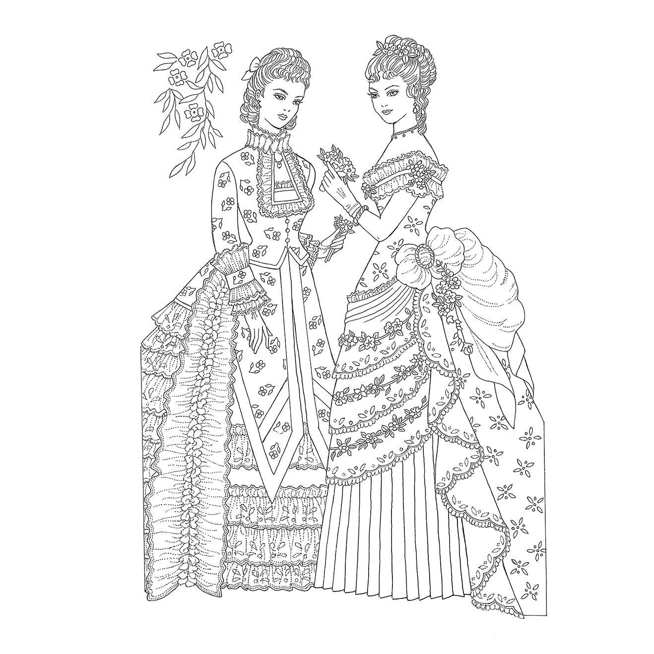 Creative Haven Victorian Gowns Coloring Book