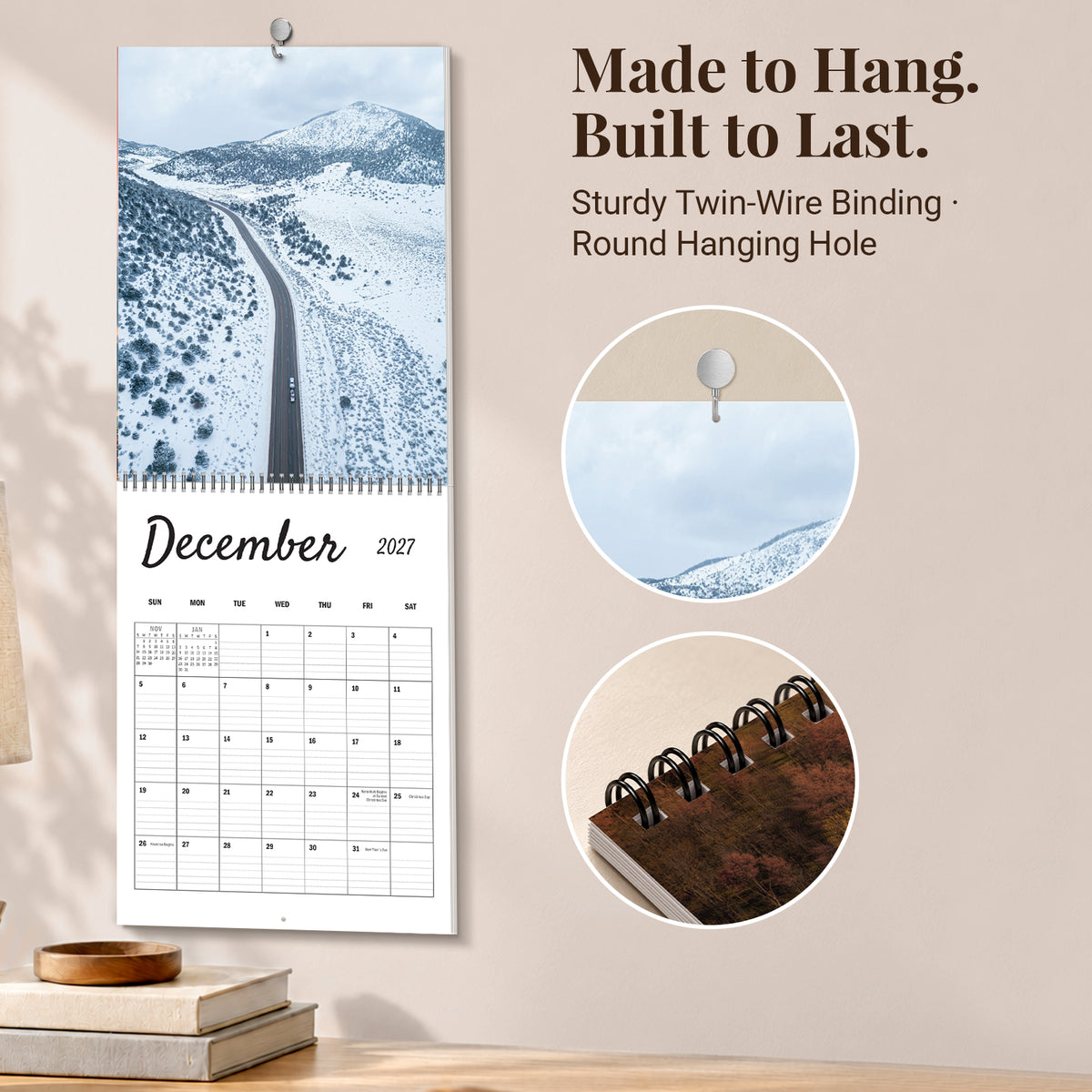 MUKAWA 2027 Nature Wall Calendar, 12 Months of Scenic Landscapes