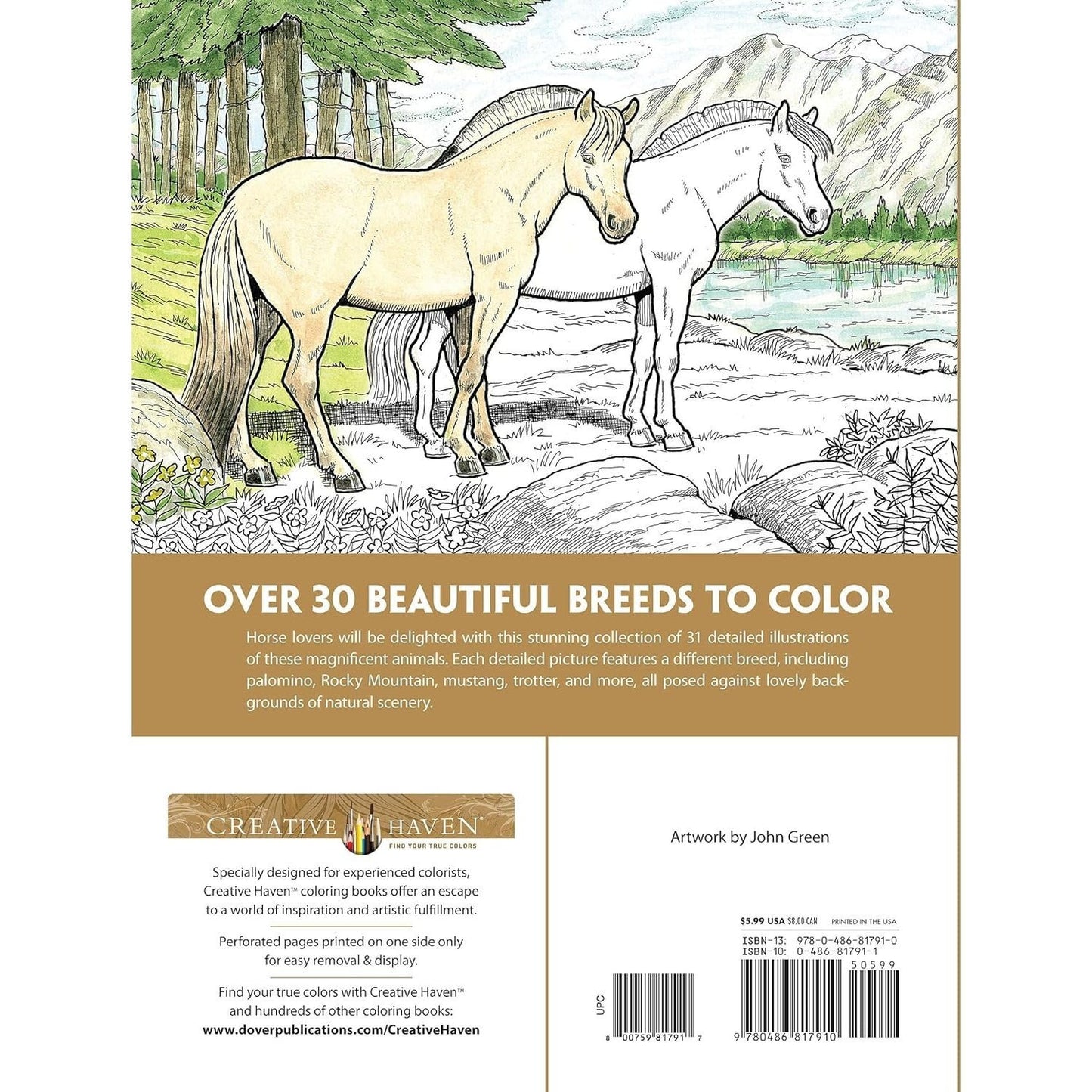 Creative Haven Great Horses Coloring Book