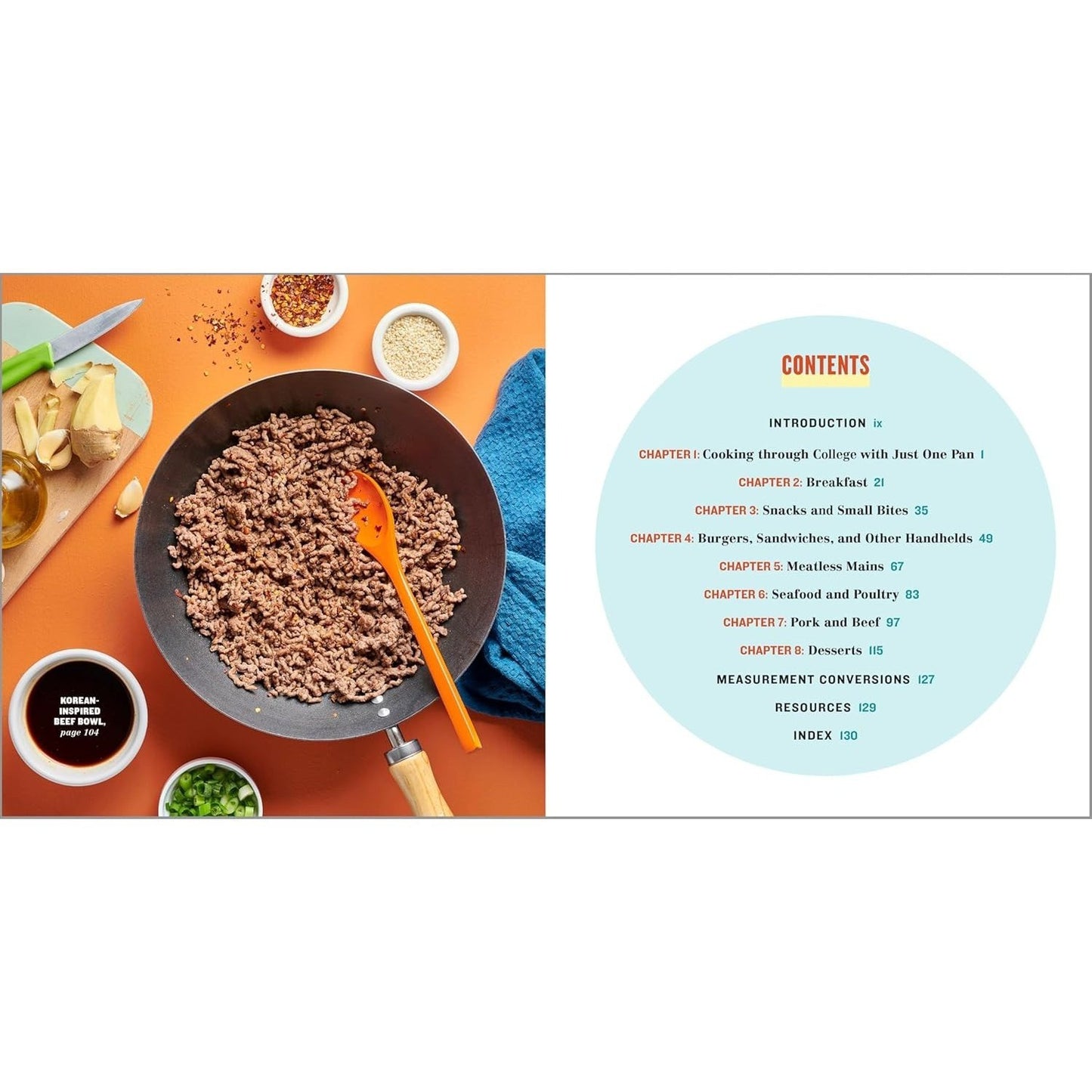 The One-Pan College Cookbook: 80 Easy Recipes for Quick, Good Food (Spiral Bound)