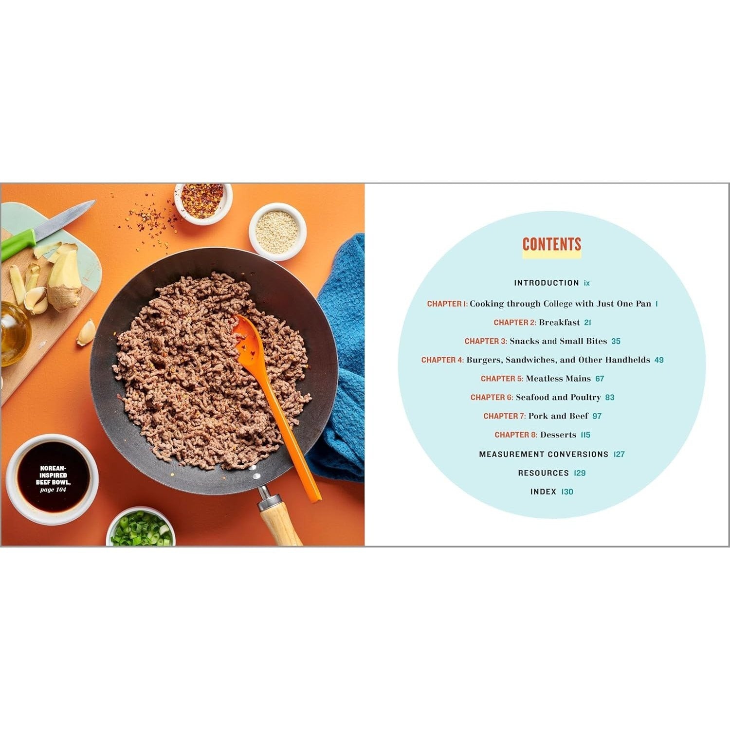 The One-Pan College Cookbook: 80 Easy Recipes for Quick, Good Food (Spiral Bound)