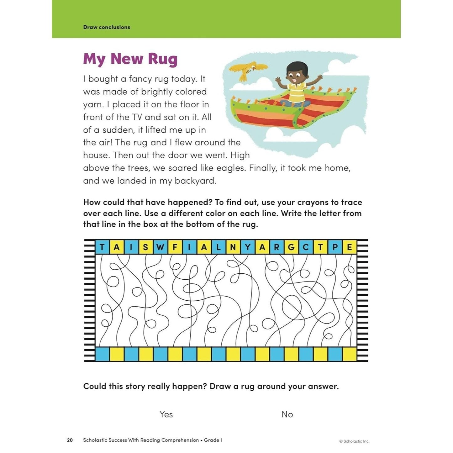 Scholastic Success with Reading Comprehension Grade 1 Workbook