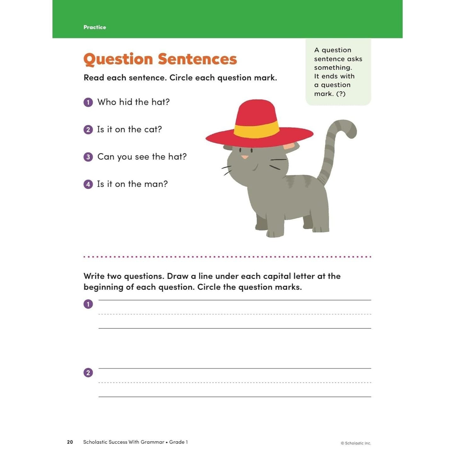 Scholastic Success with Grammar Grade 1 Workbook