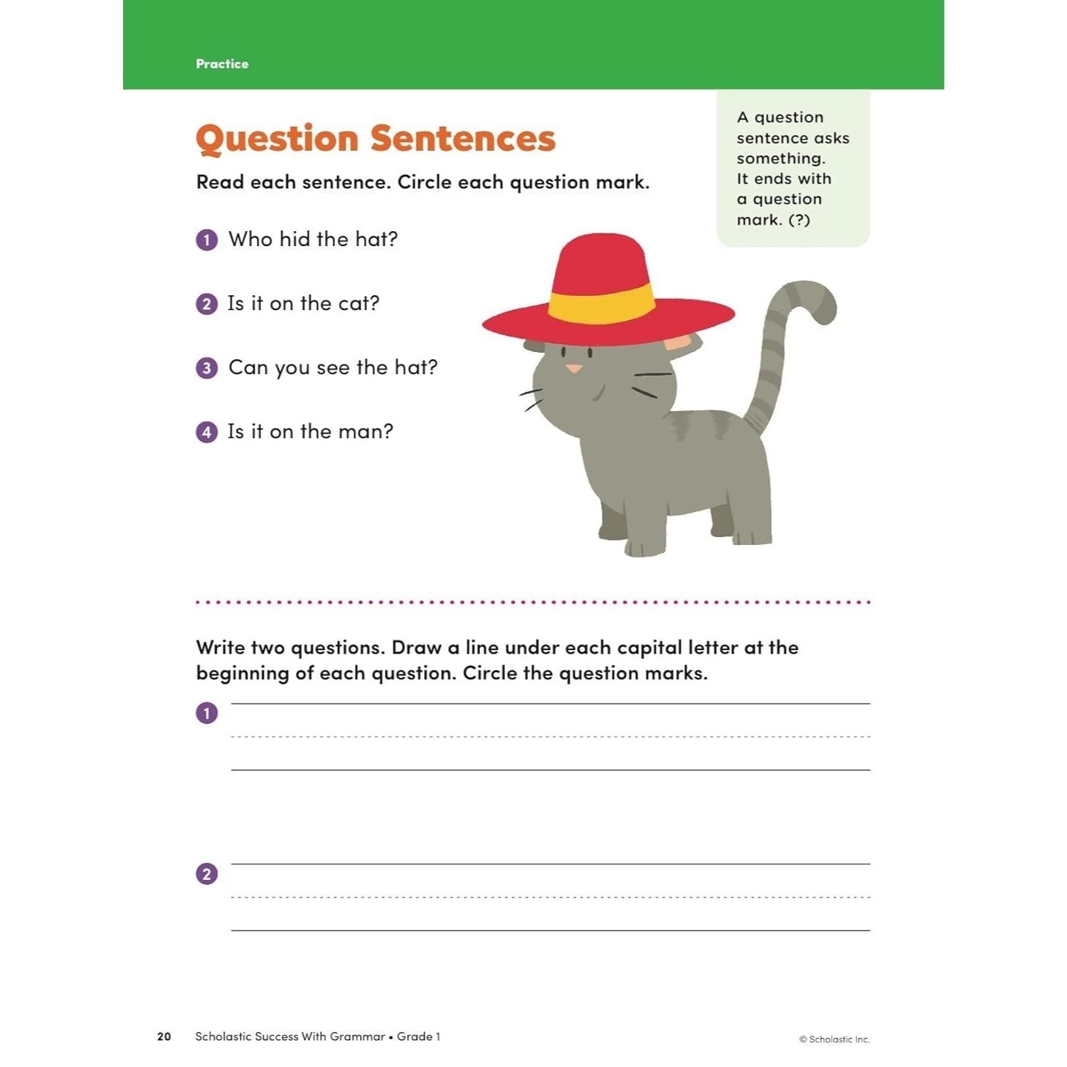 Scholastic Success with Grammar Grade 1 Workbook