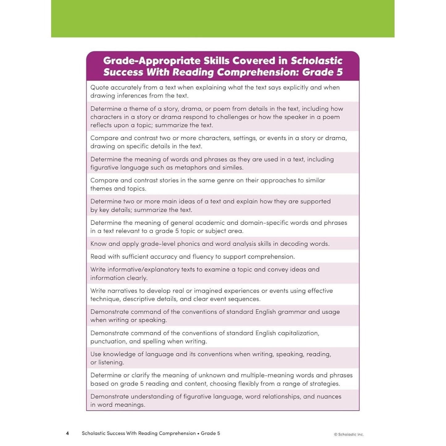 Scholastic Success with Reading Comprehension Grade 5 Workbook