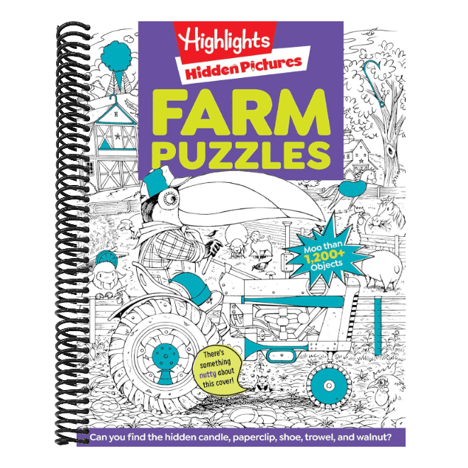 Farm Puzzles: Ultimate Farm Picture Puzzle Book with Over 1,200 Objects to Seek and Find, Farm-Themed Activity Book for Kids 6 and Older (Highlights Hidden Pictures) (Spiral Bound)