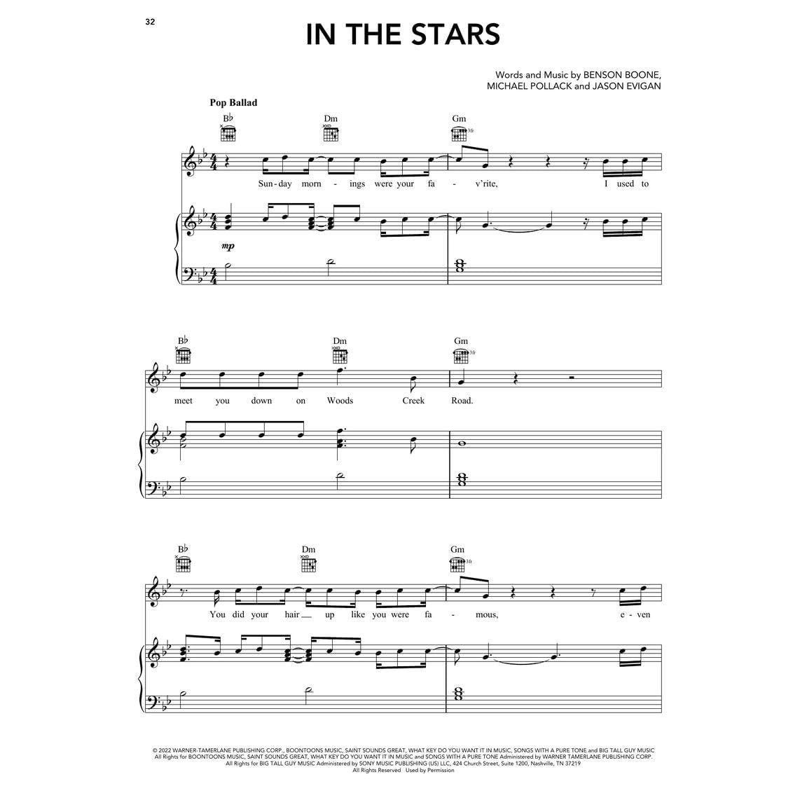 Benson Boone Sheet Music Collection