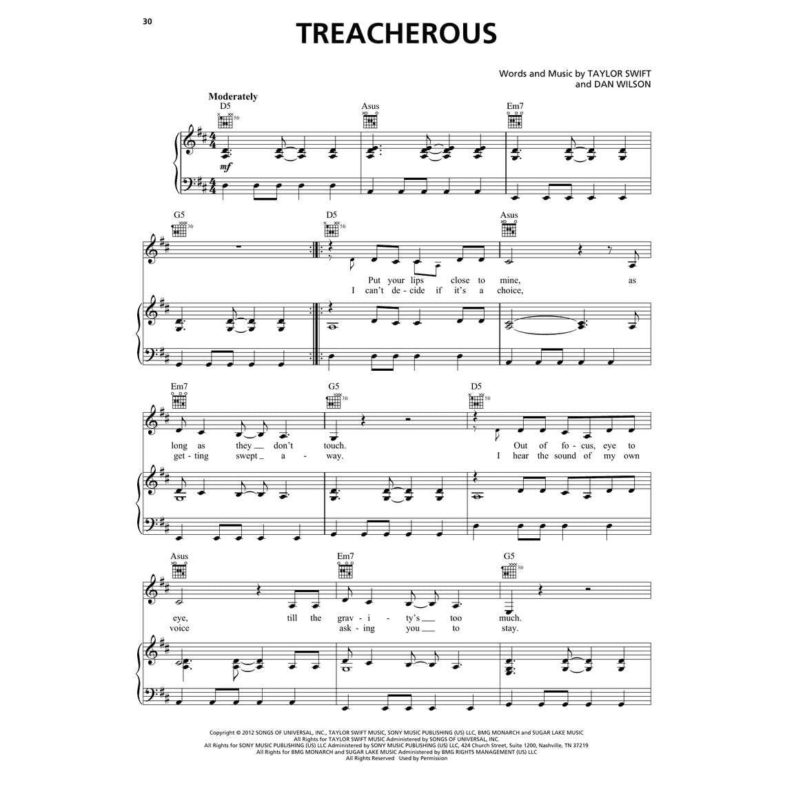 Taylor Swift RED Taylor's Version. (Piano/Vocal/Guitar Songbook) (Spiral Bound)