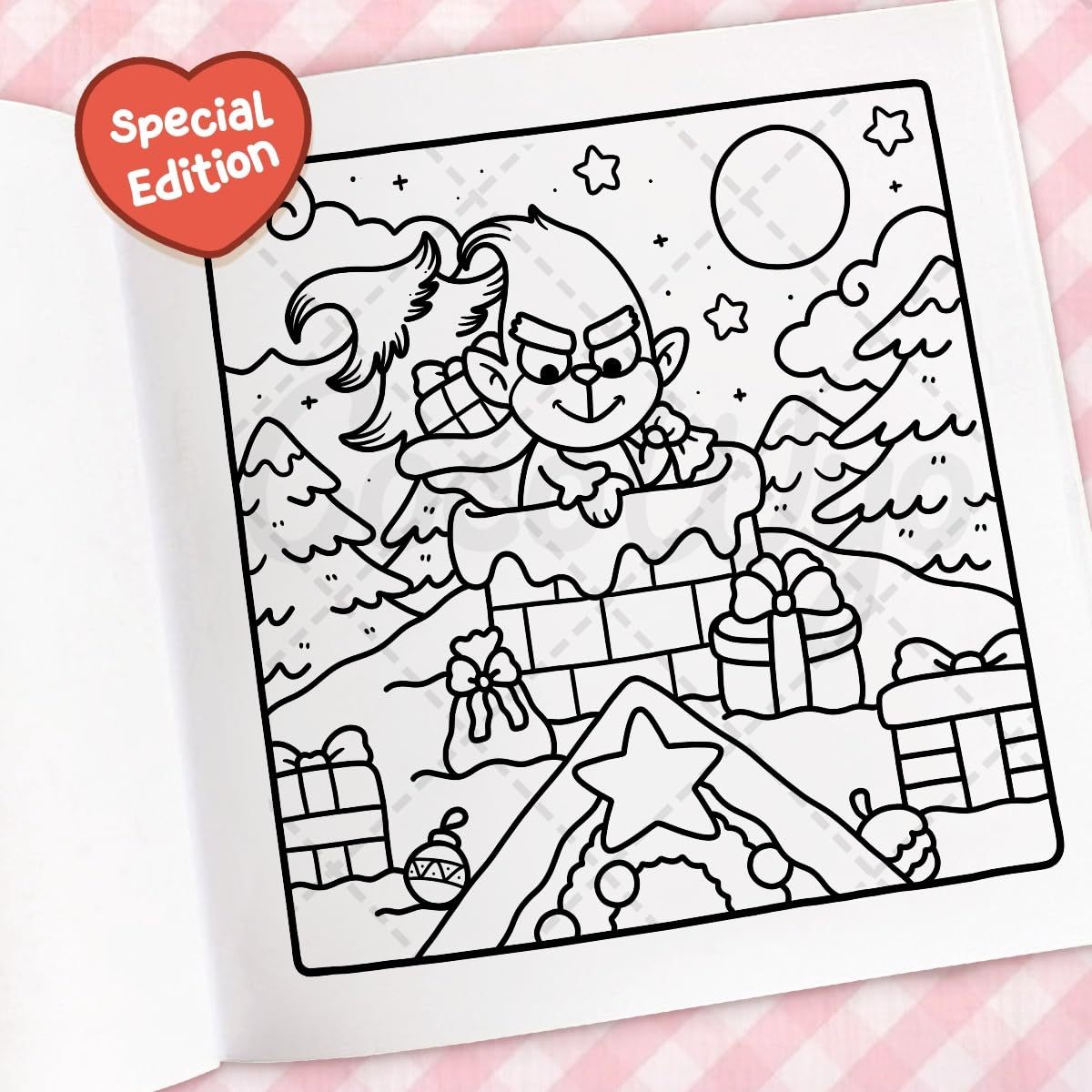 Cozy Christmas: Coloring Book for Adults and Kids (Cozy Spaces Coloring) (Spiral Bound)
