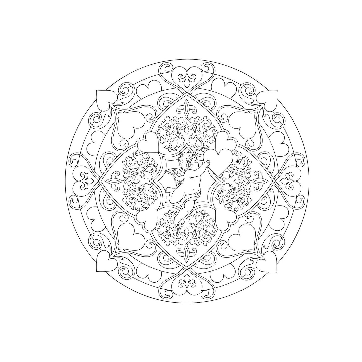 Creative Haven Heart Mandalas Coloring Book