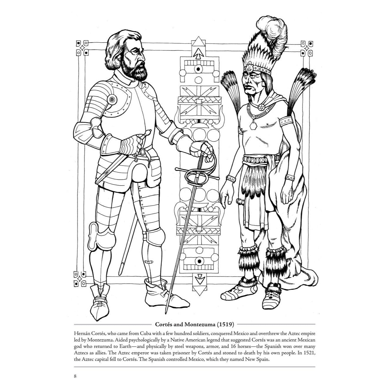 Picture the Past: The Exploration of North America: Historical Coloring Book