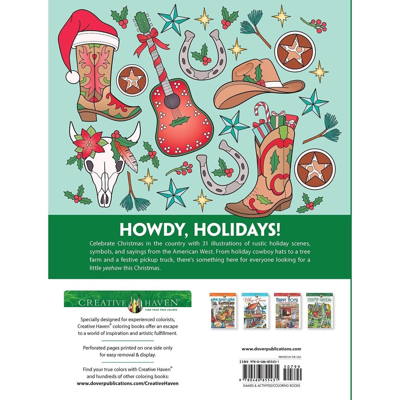Creative Haven Country Western Christmas Coloring Book
