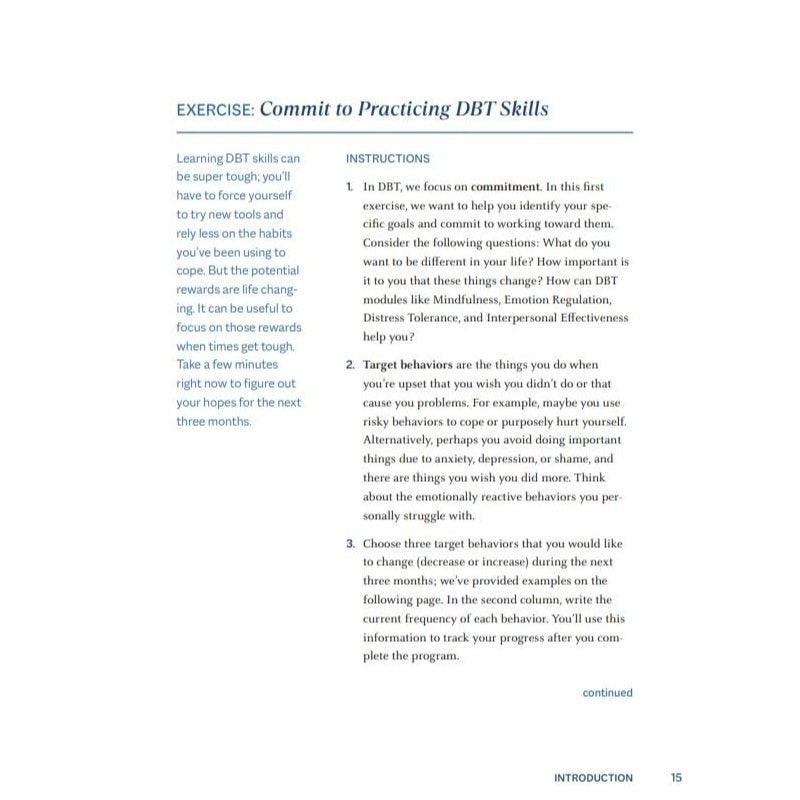 Self-Directed Dbt Skills: A 3-Month Dbt Workbook to Regulate Intense Emotions and Create Lasting Change with Dialectical Behavior Therapy (Spiral Bound)