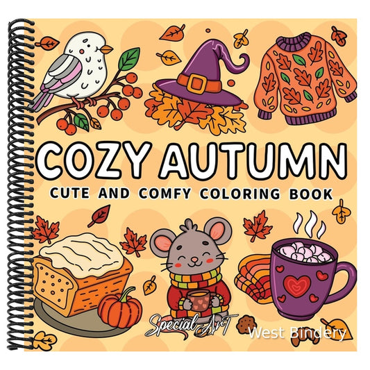 Cozy Autumn: Coloring Book for Adults and Teens Featuring Pumpkins, Leaves, Hygge Moments and Cozy Fall Scenes