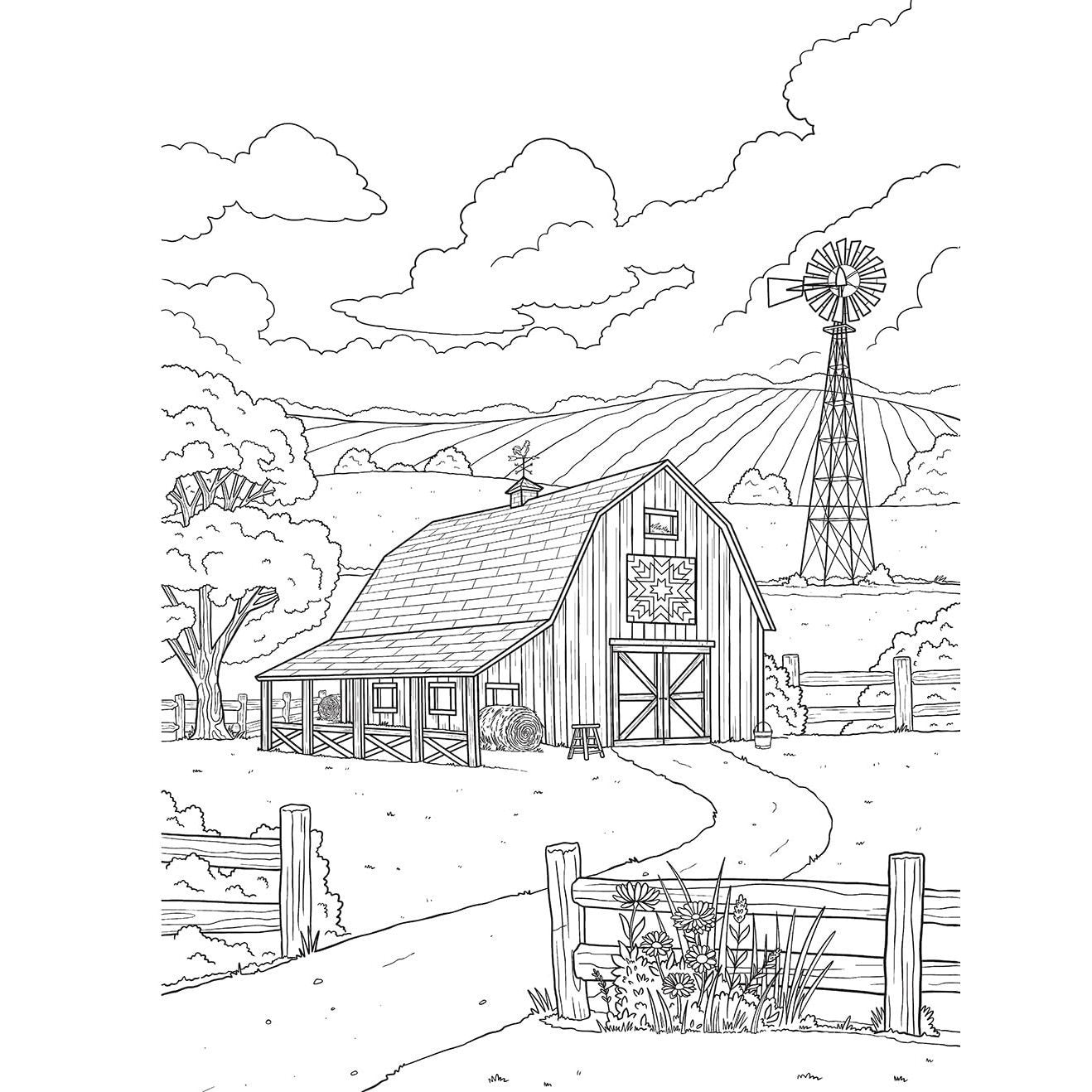 Creative Haven Home Sweet Homestead Coloring Book