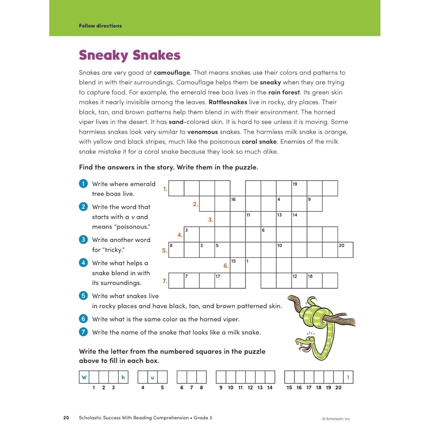 Scholastic Success with Reading Comprehension Grade 3 Workbook