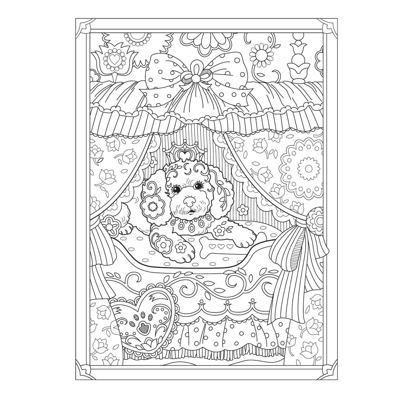 Creative Haven Playful Puppies Coloring Book