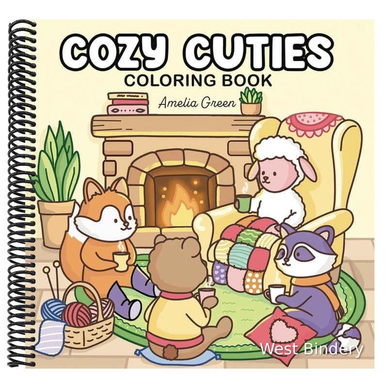 Cozy Cuties: Coloring Book for Adults and Teens Featuring Adorable Animal Characters, Relaxing Hygge Moments and Comfy Scenes
