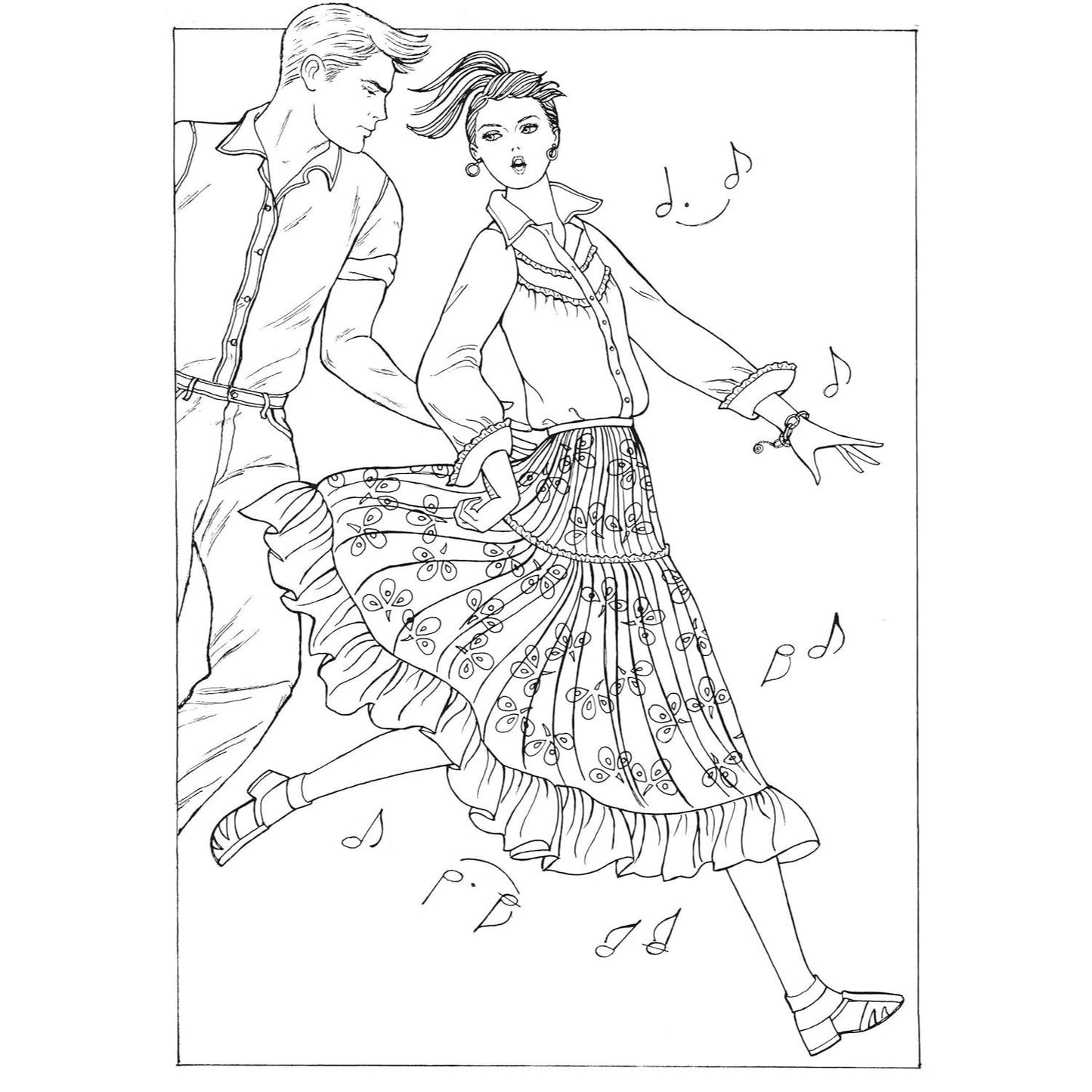 Creative Haven Fabulous Fashions of the 1950s Coloring Book