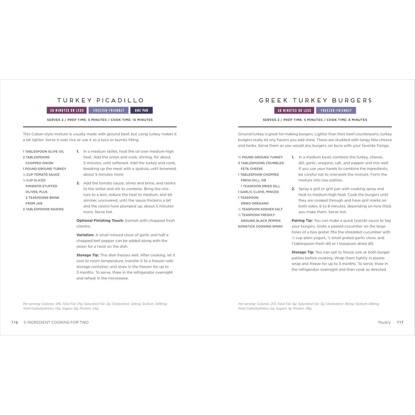 5-Ingredient Cooking for Two: 100+ Recipes Portioned for Pairs (Spiral Bound)