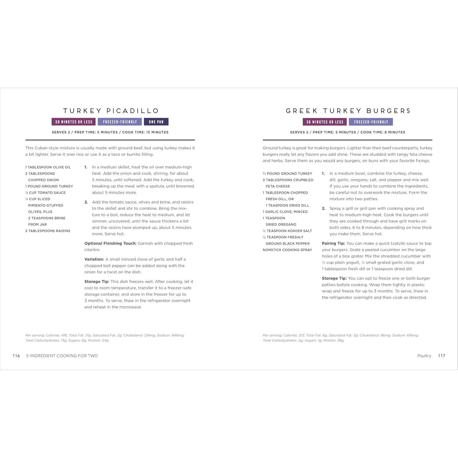5-Ingredient Cooking for Two: 100+ Recipes Portioned for Pairs (Spiral Bound)