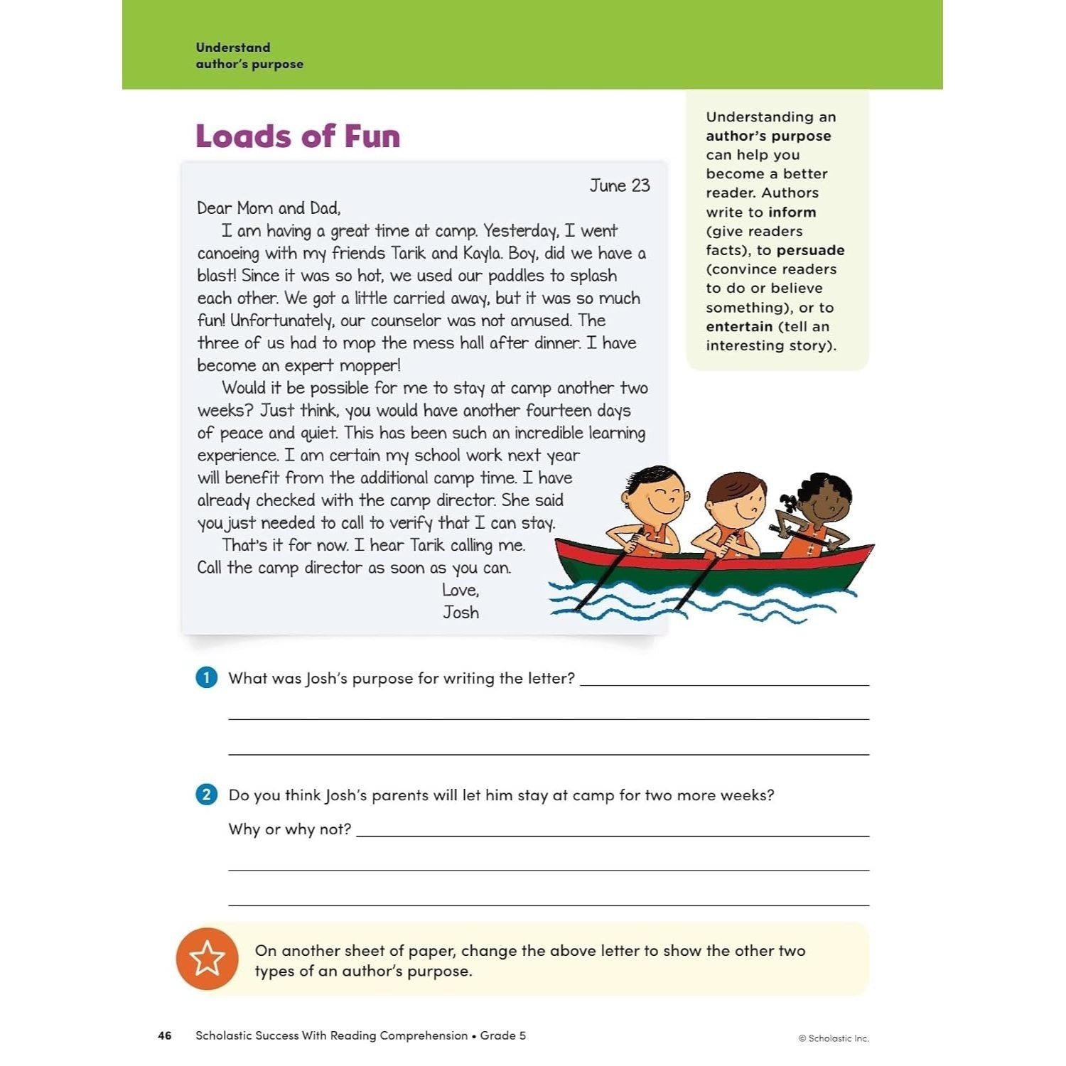 Scholastic Success with Reading Comprehension Grade 5 Workbook