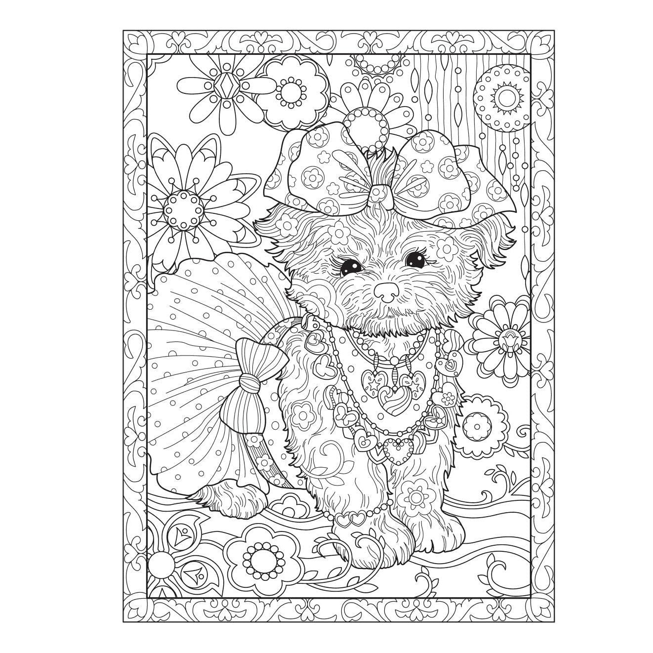 Creative Haven Playful Puppies Coloring Book