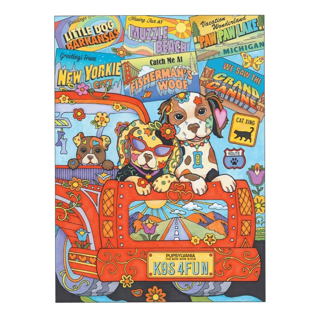 Creative Haven Dazzling Dogs Coloring Book (Spiral Bound)