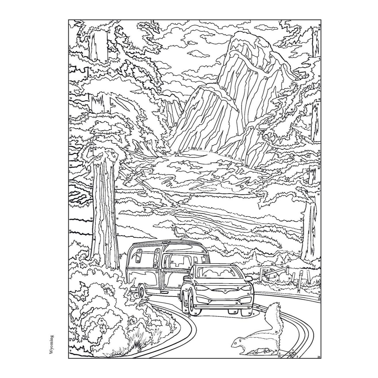 Creative Haven Road Trip USA Color by Number (Adult Coloring Books: USA) (Spiral Bound)