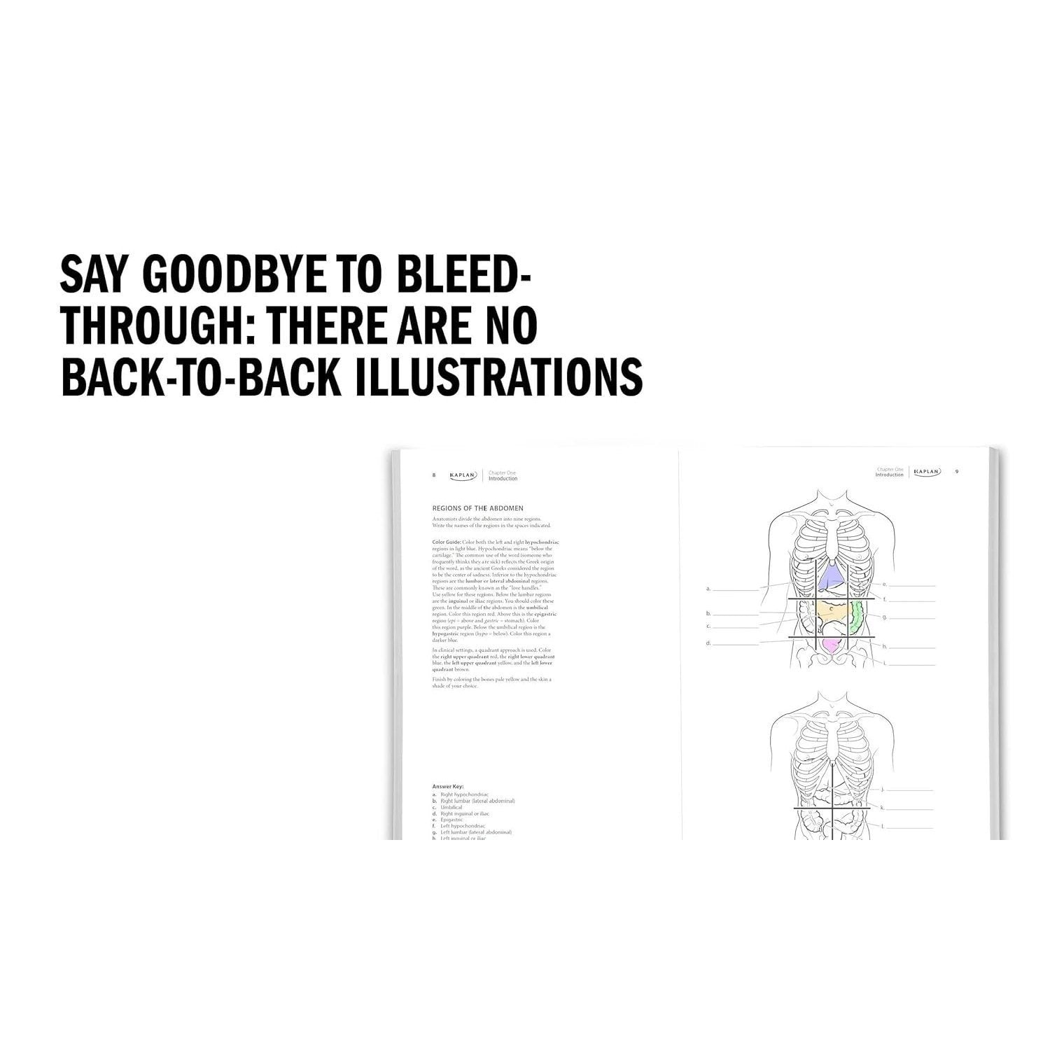 Anatomy Coloring Book with 450+ Realistic Medical Illustrations with Quizzes for Each (Spiral Bound)