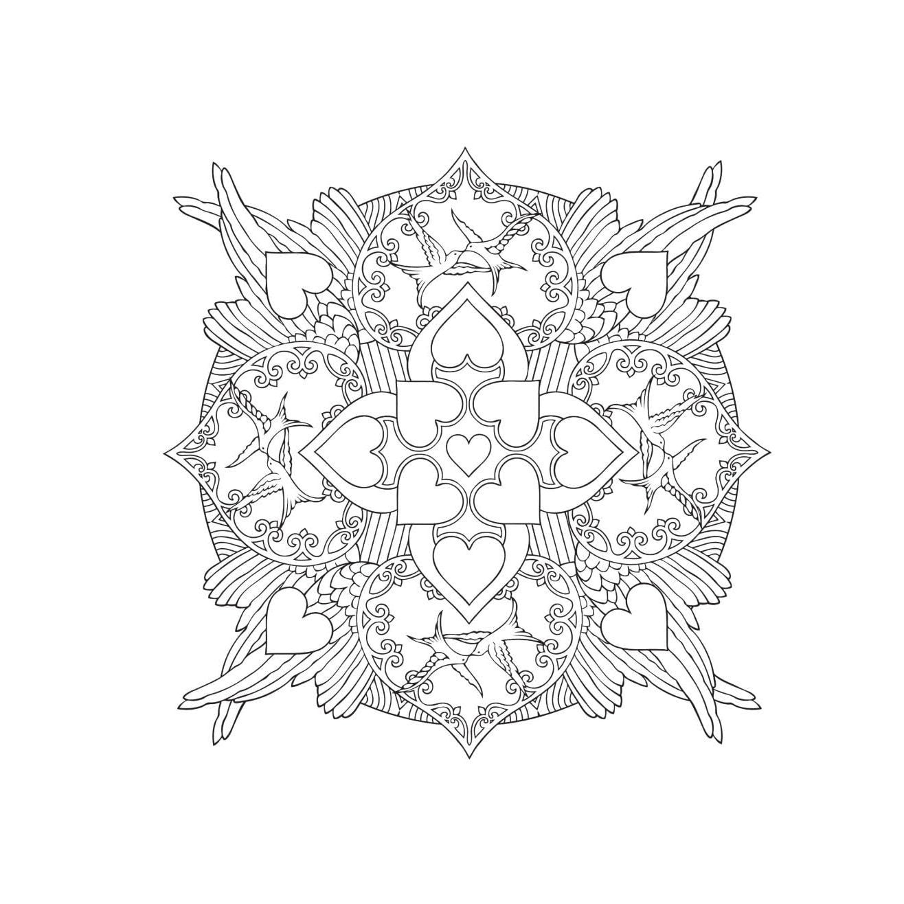 Creative Haven Heart Mandalas Coloring Book