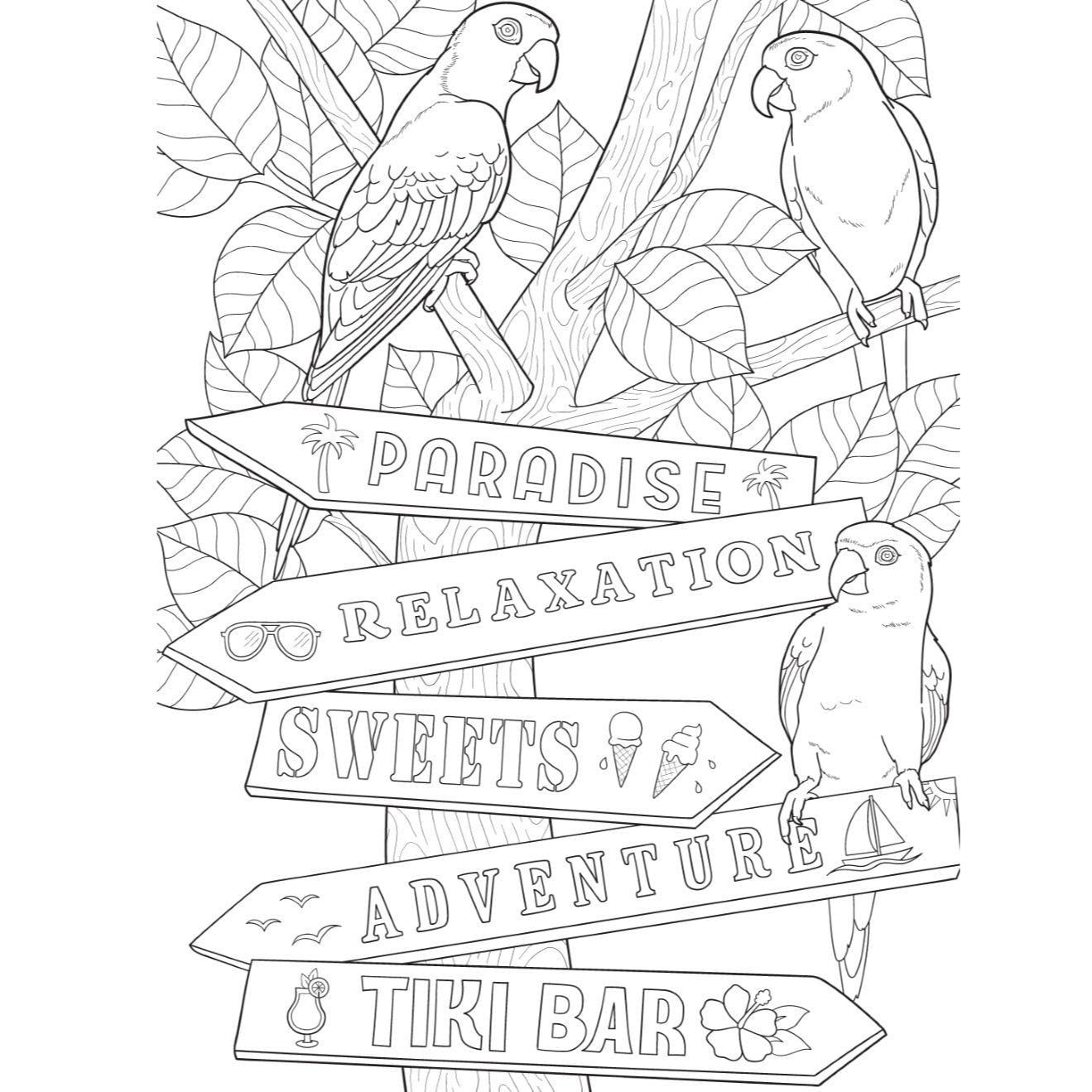 Creative Haven on Island Time Coloring Book