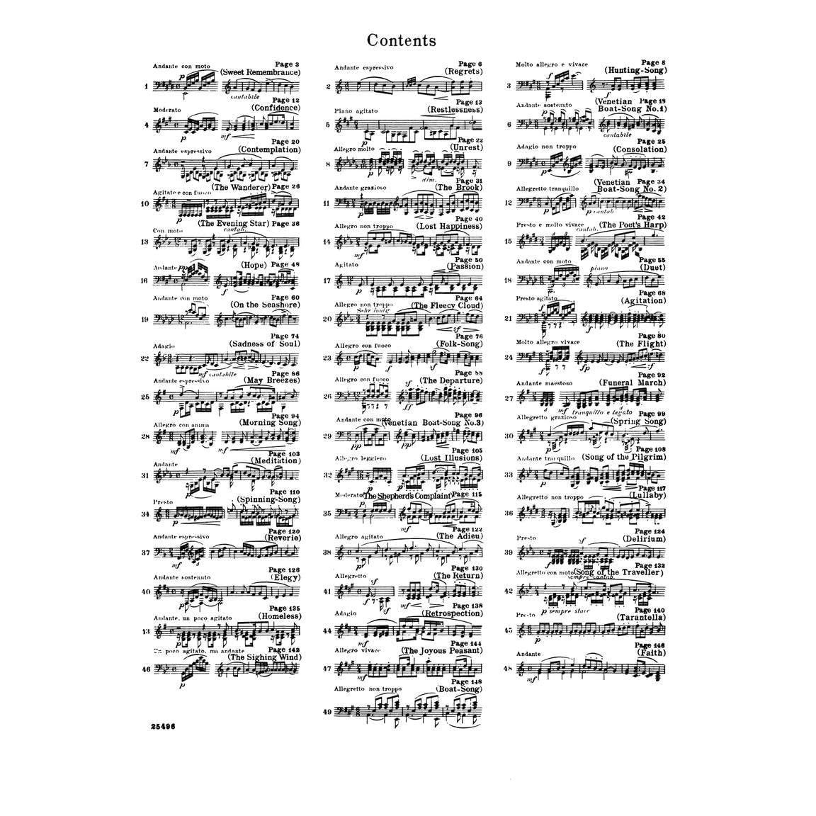 Mendelssohn - Songs Without Words for the Piano Sheet Music Book Classical Romantic Collection Schirmer Library Vol. 58