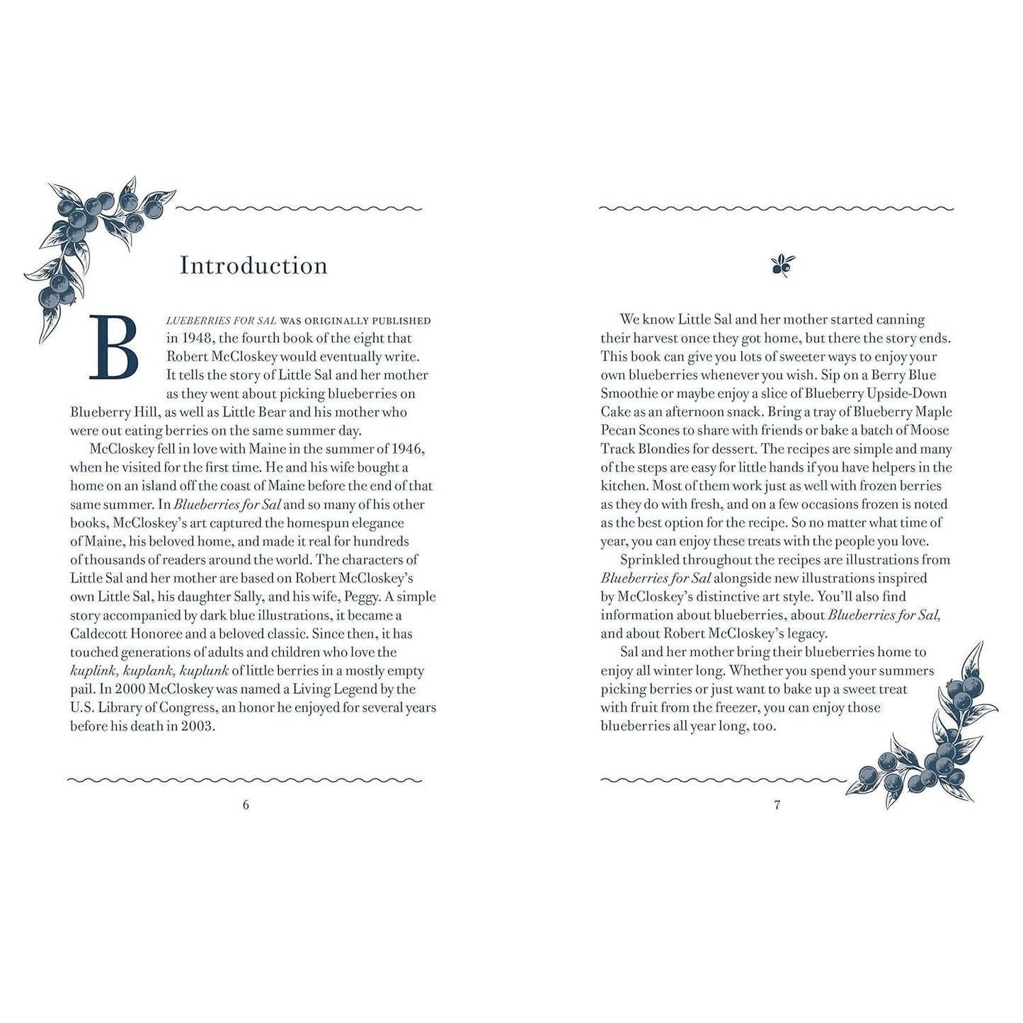 Blueberries for Sal Cookbook: Sweet Recipes Inspired by the Beloved Children's Classic