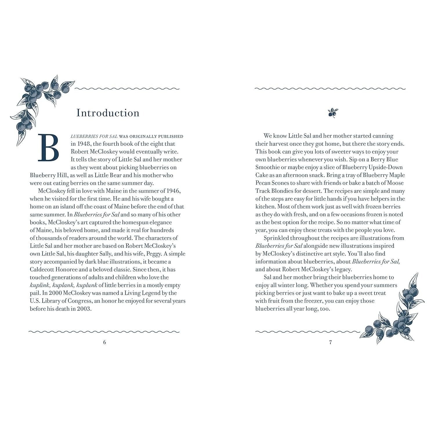 Blueberries for Sal Cookbook: Sweet Recipes Inspired by the Beloved Children's Classic