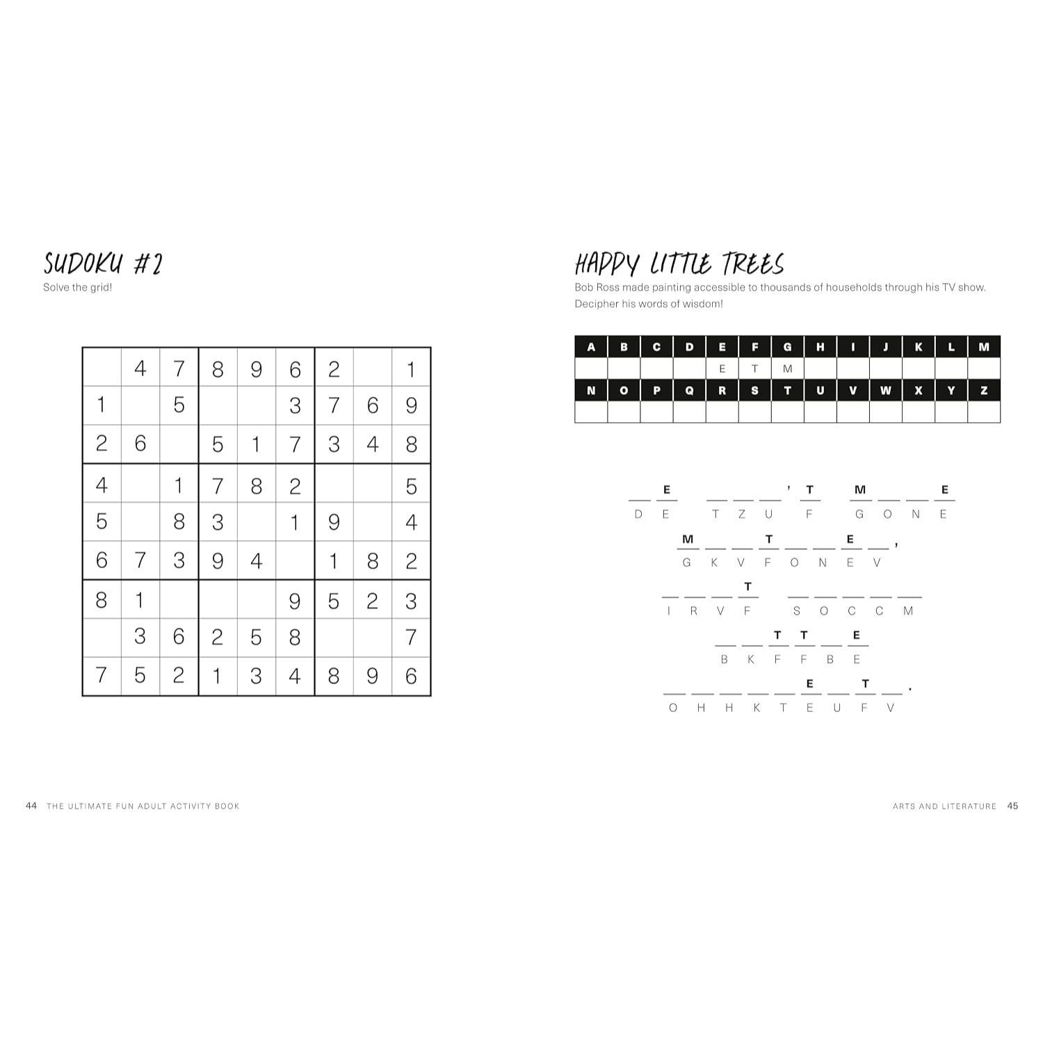 The Ultimate Fun Adult Activity Book: Logic Puzzles, Sudoku, Mazes, Word Searches, Crosswords, Acrostics, Coloring, and More!