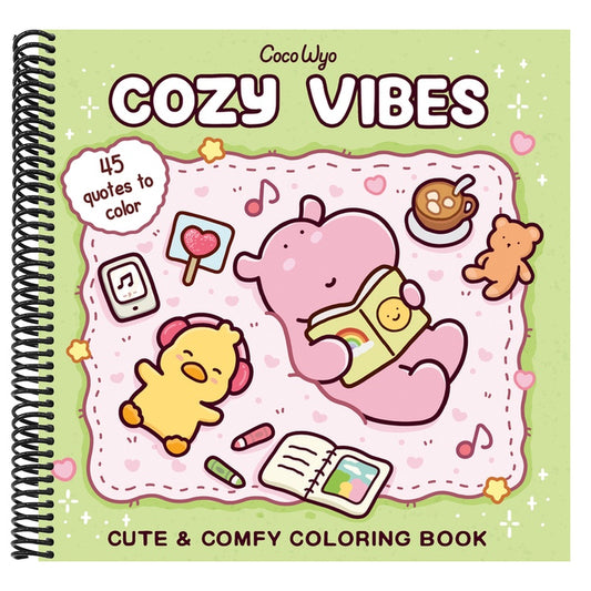 Cozy Vibes: Coloring Book for Adults and Kids (Cozy Spaces Coloring) (Spiral Bound)