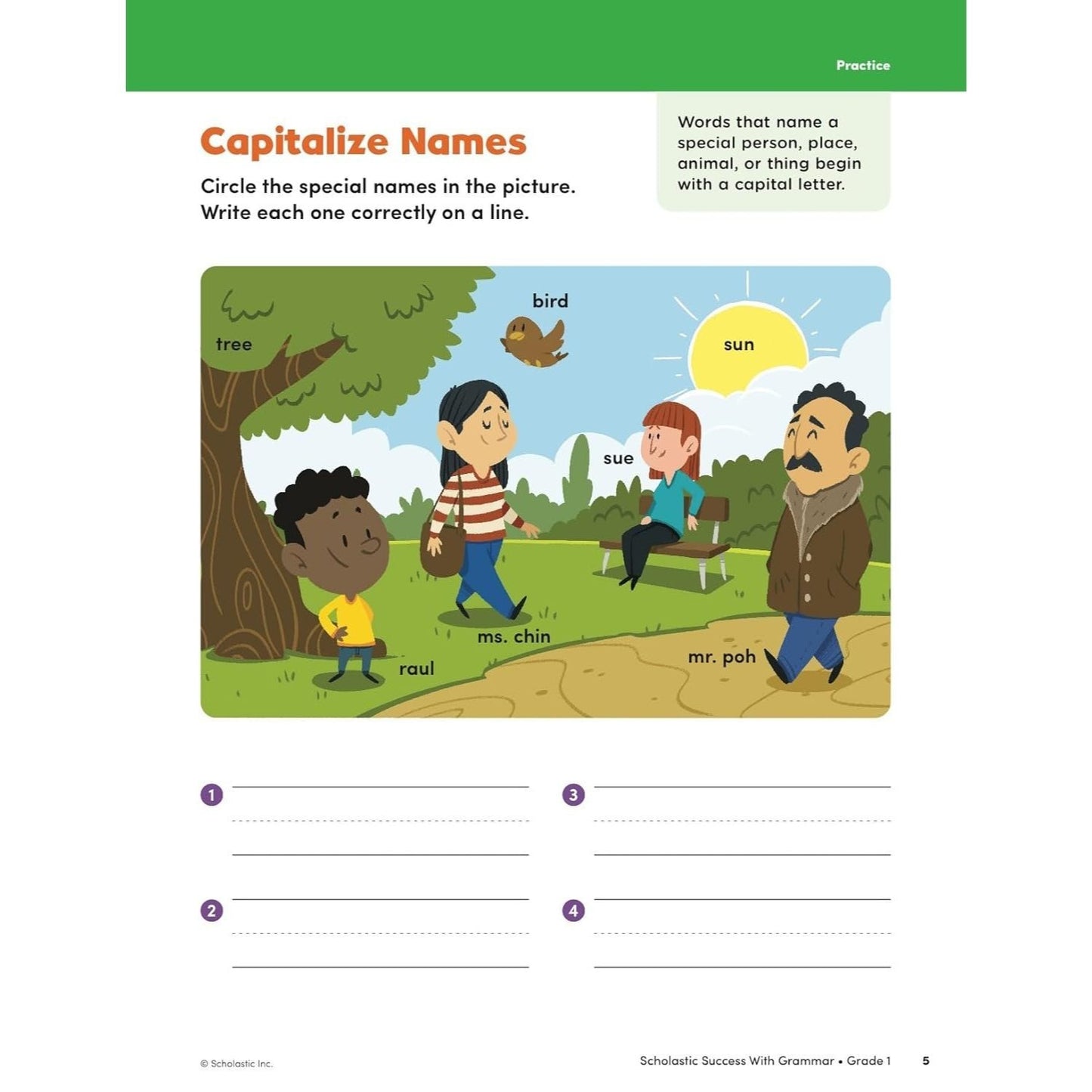 Scholastic Success with Grammar Grade 1 Workbook