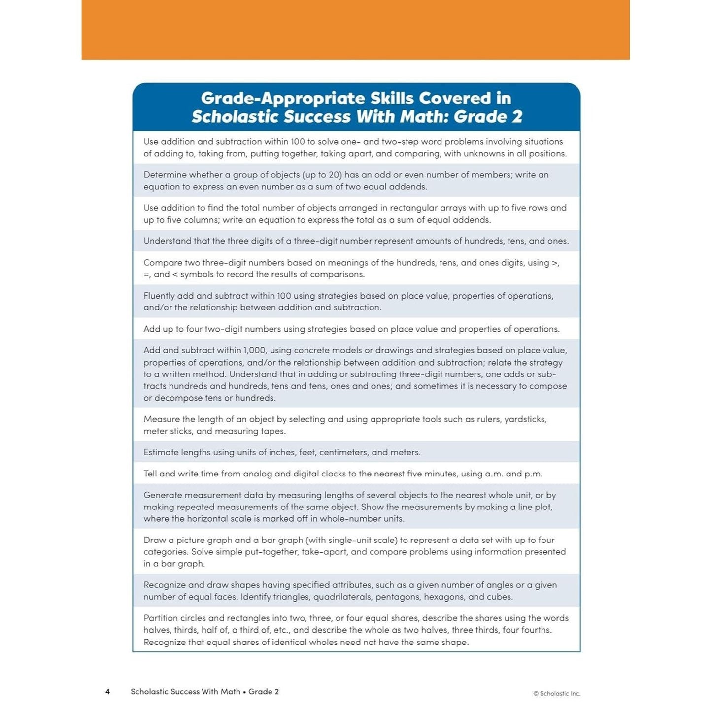 Scholastic Success with Math Grade 2 Workbook